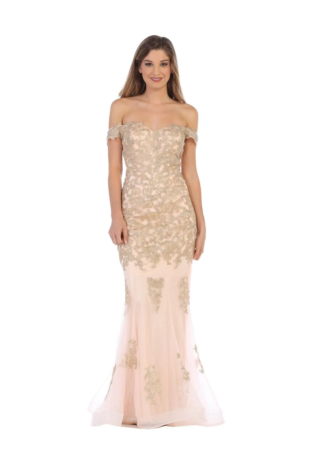 Eva USA 5154 Prom Long Off Shoulder Fitted Formal Dress - Image 4