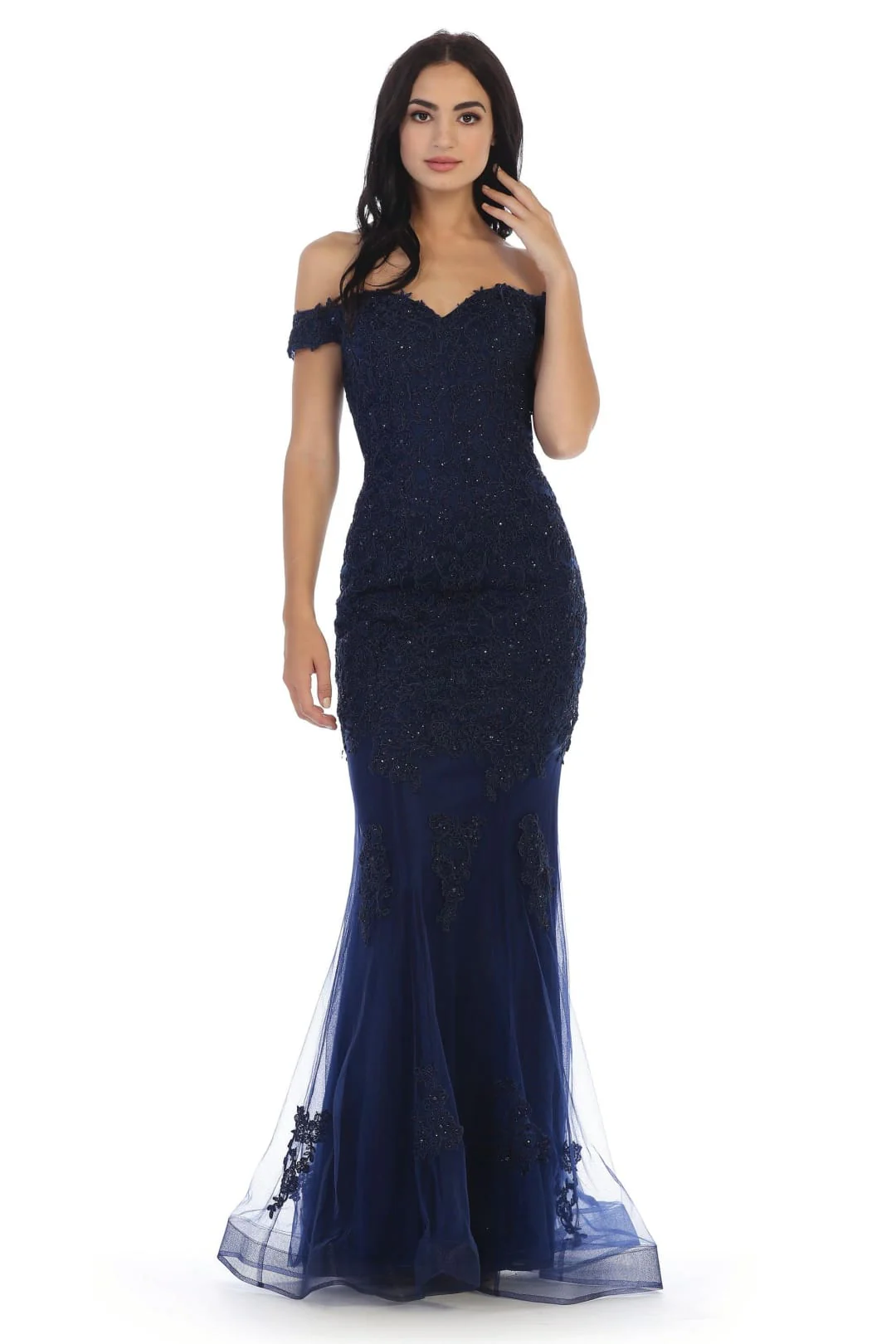 Eva USA 5154 Prom Long Off Shoulder Fitted Formal Dress - Image 6