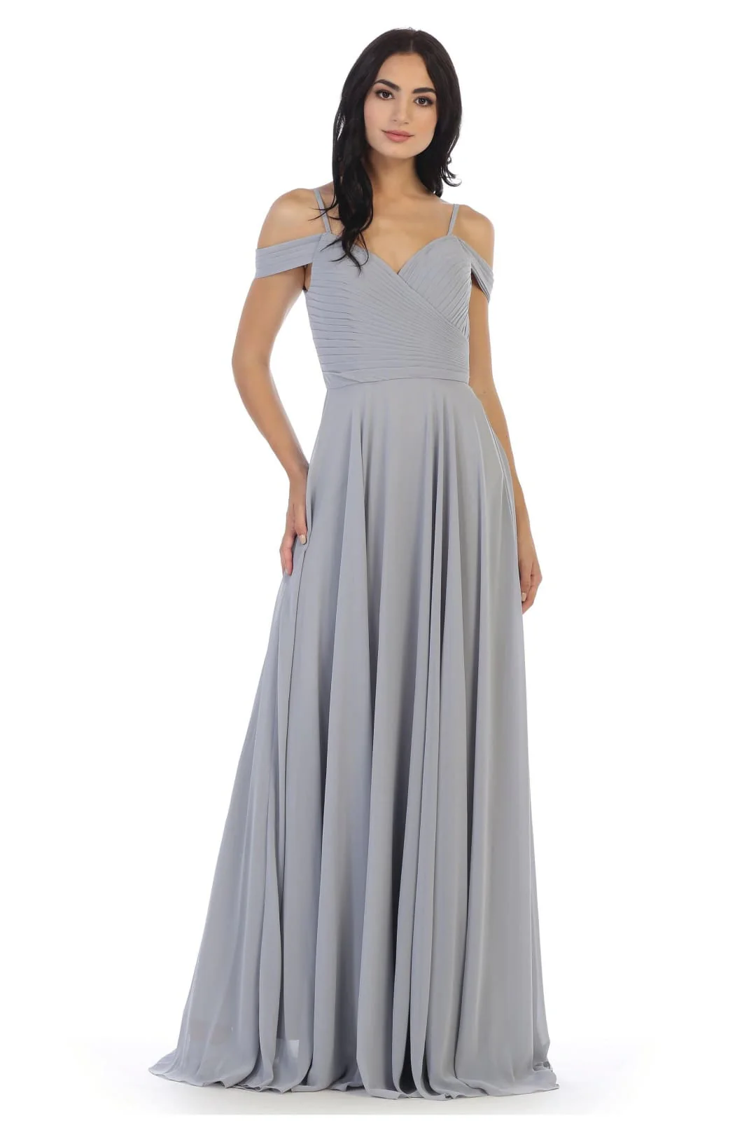 Eva USA 5183 Pleated Chiffon Long Dress - Image 3