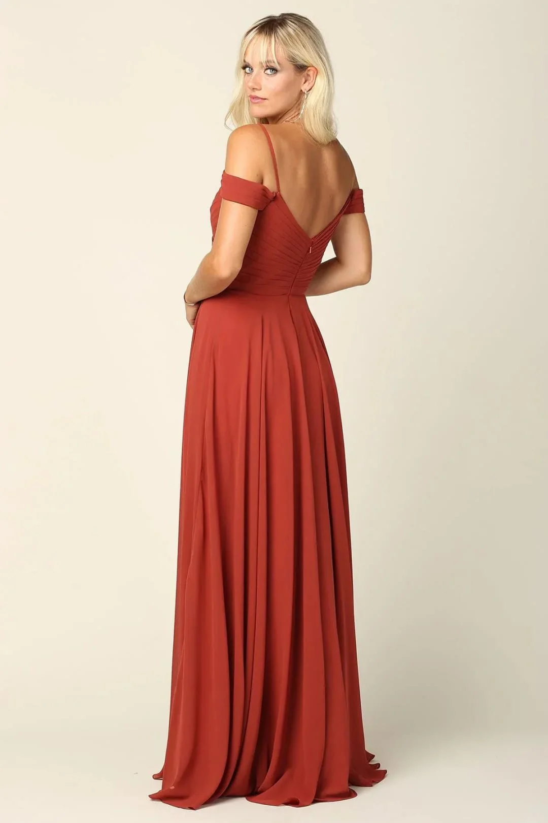 Eva USA 5183 Pleated Chiffon Long Dress - Image 6
