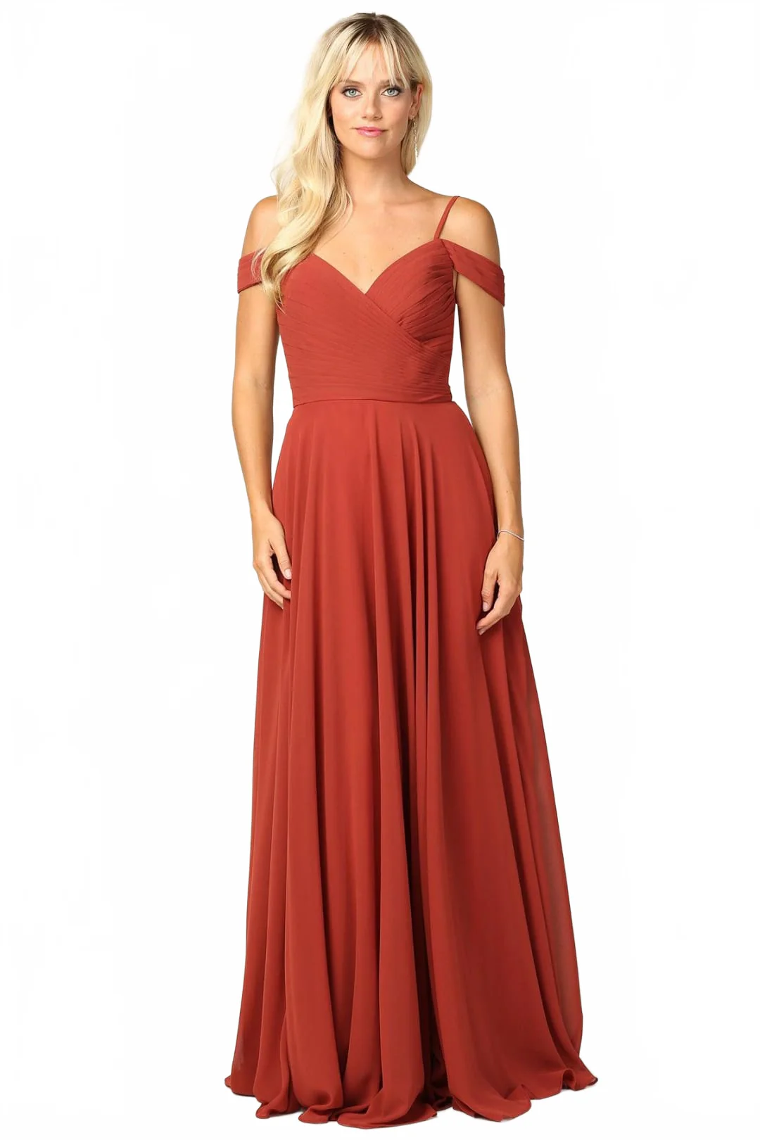 Eva USA 5183 Pleated Chiffon Long Dress - Image 8