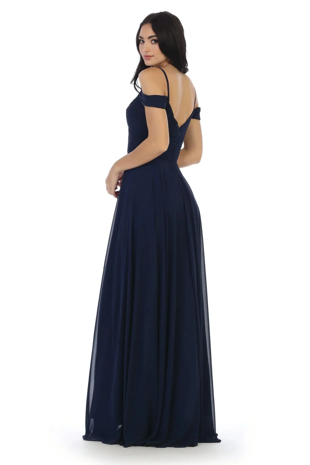 Eva USA 5183 Long Bridesmaids Pleated Off-Shoulder Chiffon Gown - Image 15