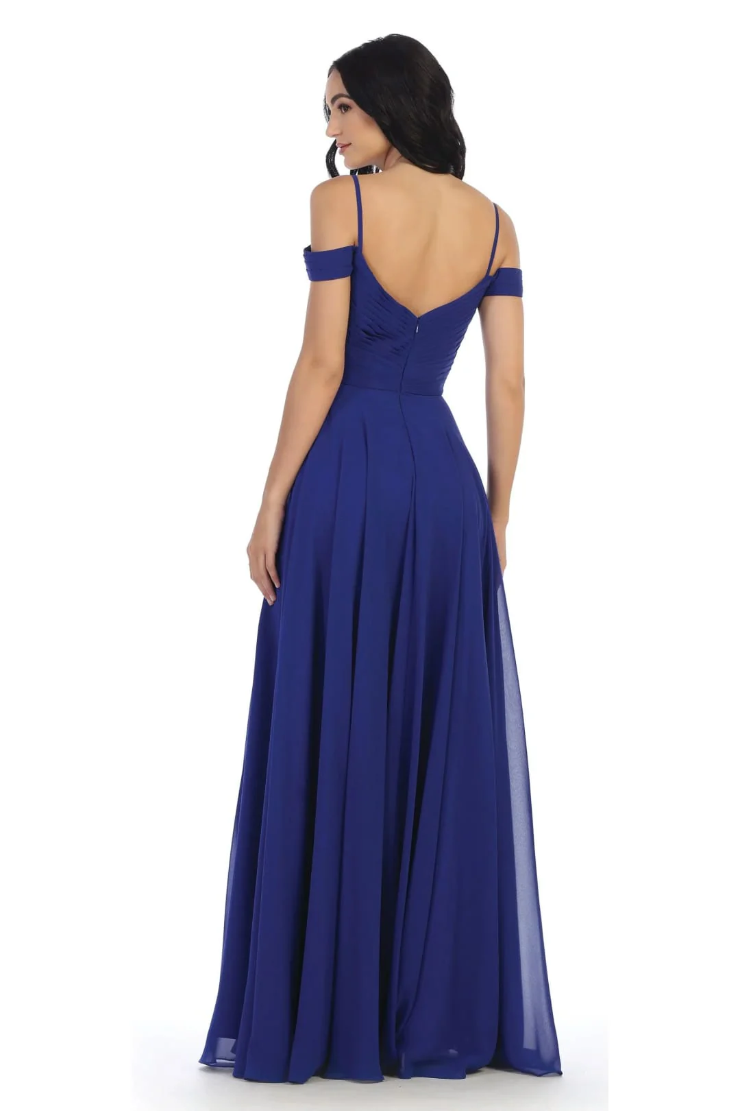 Eva USA 5183 Long Bridesmaids Pleated Off-Shoulder Chiffon Gown - Image 16