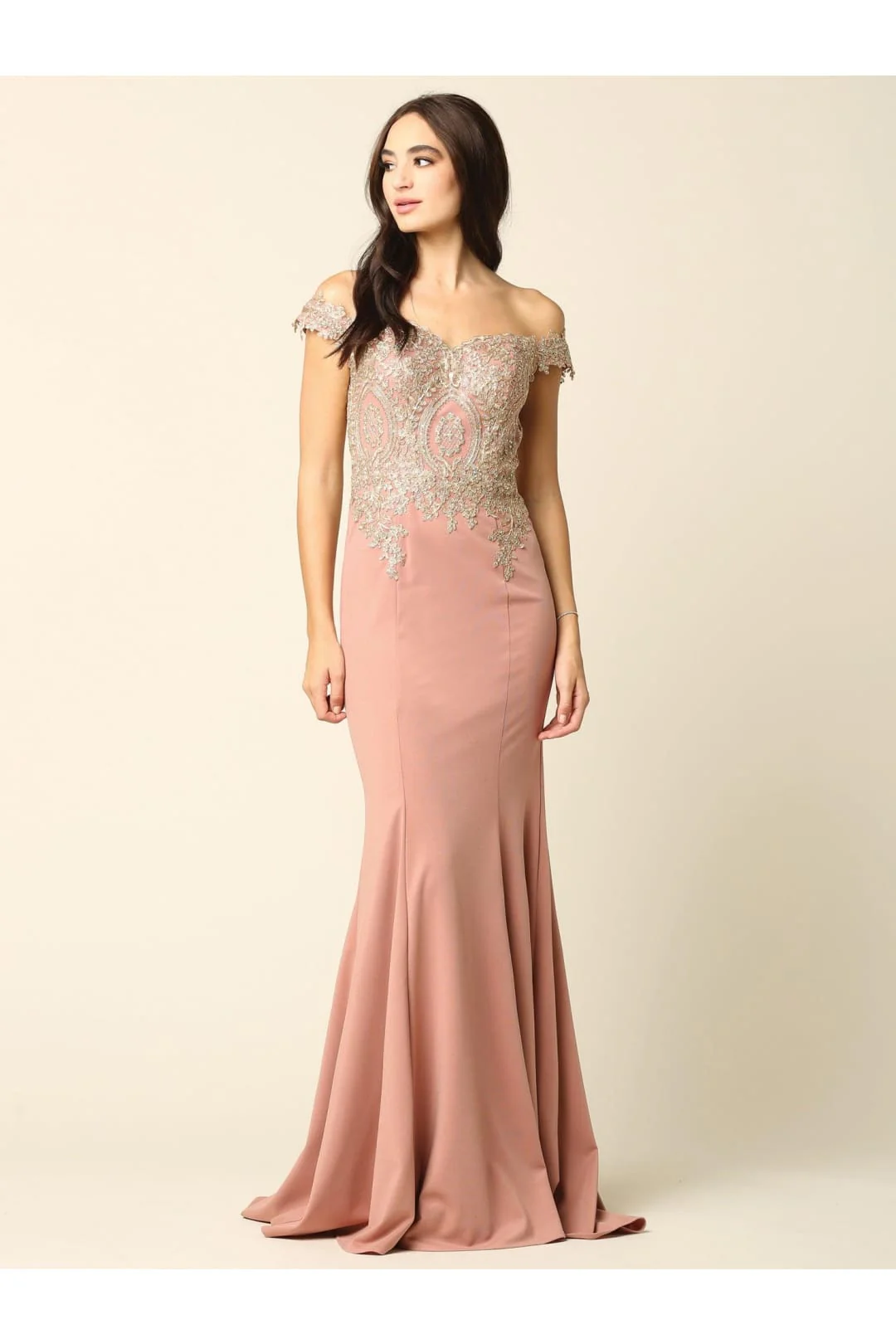 Eva USA 5193 Long Off Shoulder Fitted Mermaid Dress - Image 13
