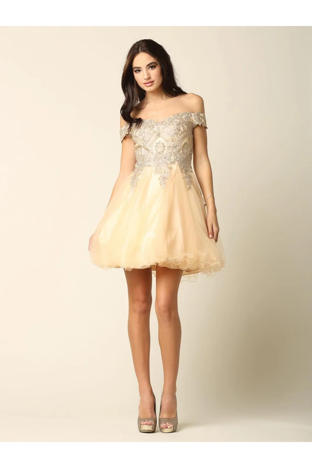 Eva USA 5208 Short Off Shoulder Cocktail Dress - Image 4