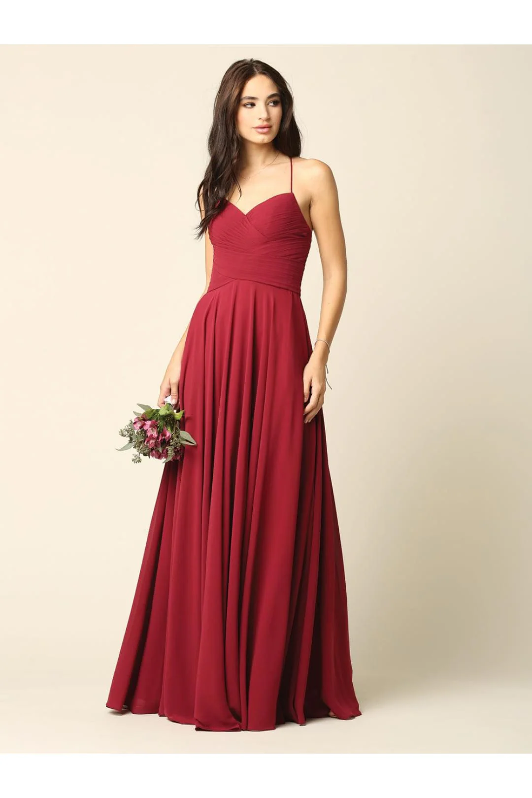 Eva USA 5219 Halter Bridesmaids Long Chiffon Dress - Image 3