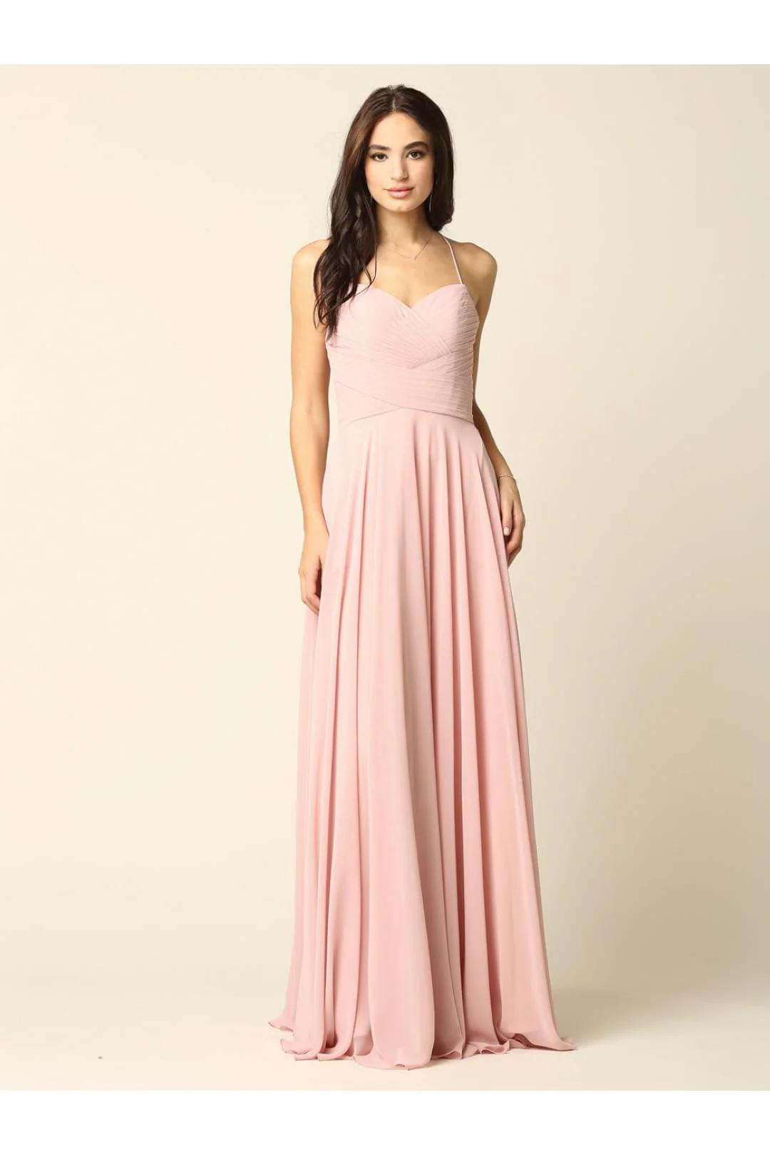 Eva USA 5219 Halter Bridesmaids Long Chiffon Dress - Image 4