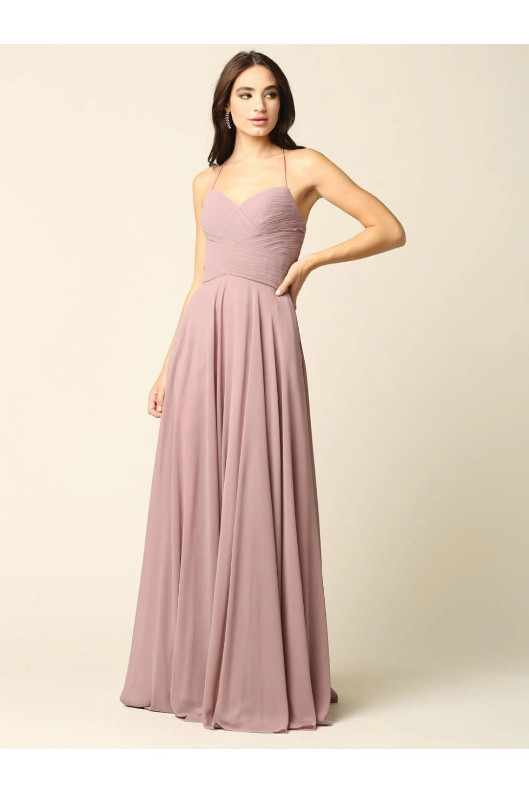 Eva USA 5219 Halter Bridesmaids Long Chiffon Dress - Image 5