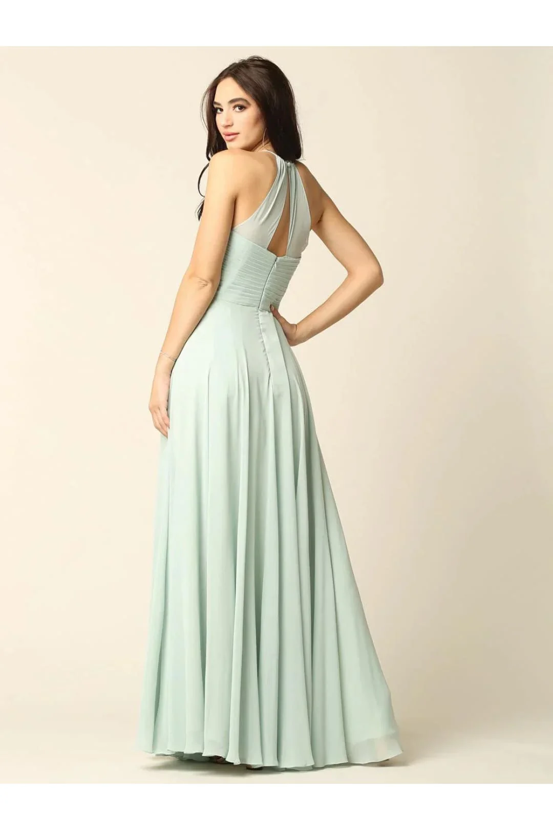 Eva USA 5219 Halter Bridesmaids Long Chiffon Dress - Image 9