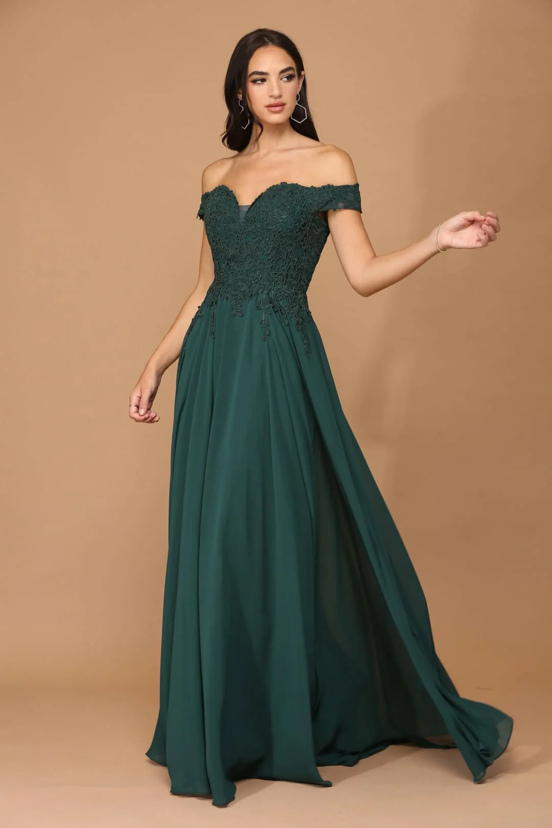 Eva USA 5239 Long Off Shoulder Formal Chiffon Evening Dress - Image 10
