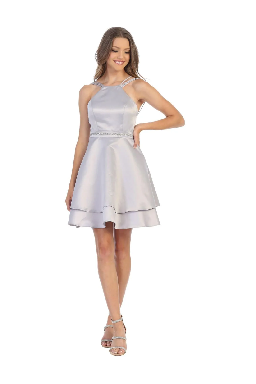 Eva USA EV3339 Short Halter Homecoming Strappy Cocktail Dress - Image 5