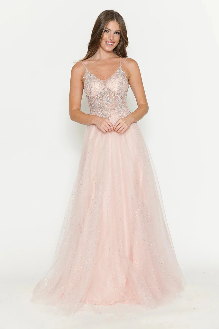Evening Dress V-Neck Beaded Sequin A-Line Formal Gown By Lenovia 8183 - Image 17