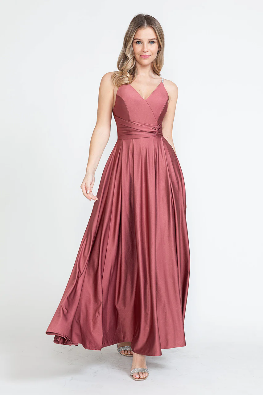 Evening Dress V-Neck Thigh Slit A-Line Formal Gown By Lenovia 5275 - Image 16