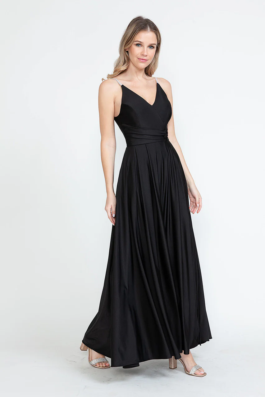 Evening Dress V-Neck Thigh Slit A-Line Formal Gown By Lenovia 5275 - Image 17