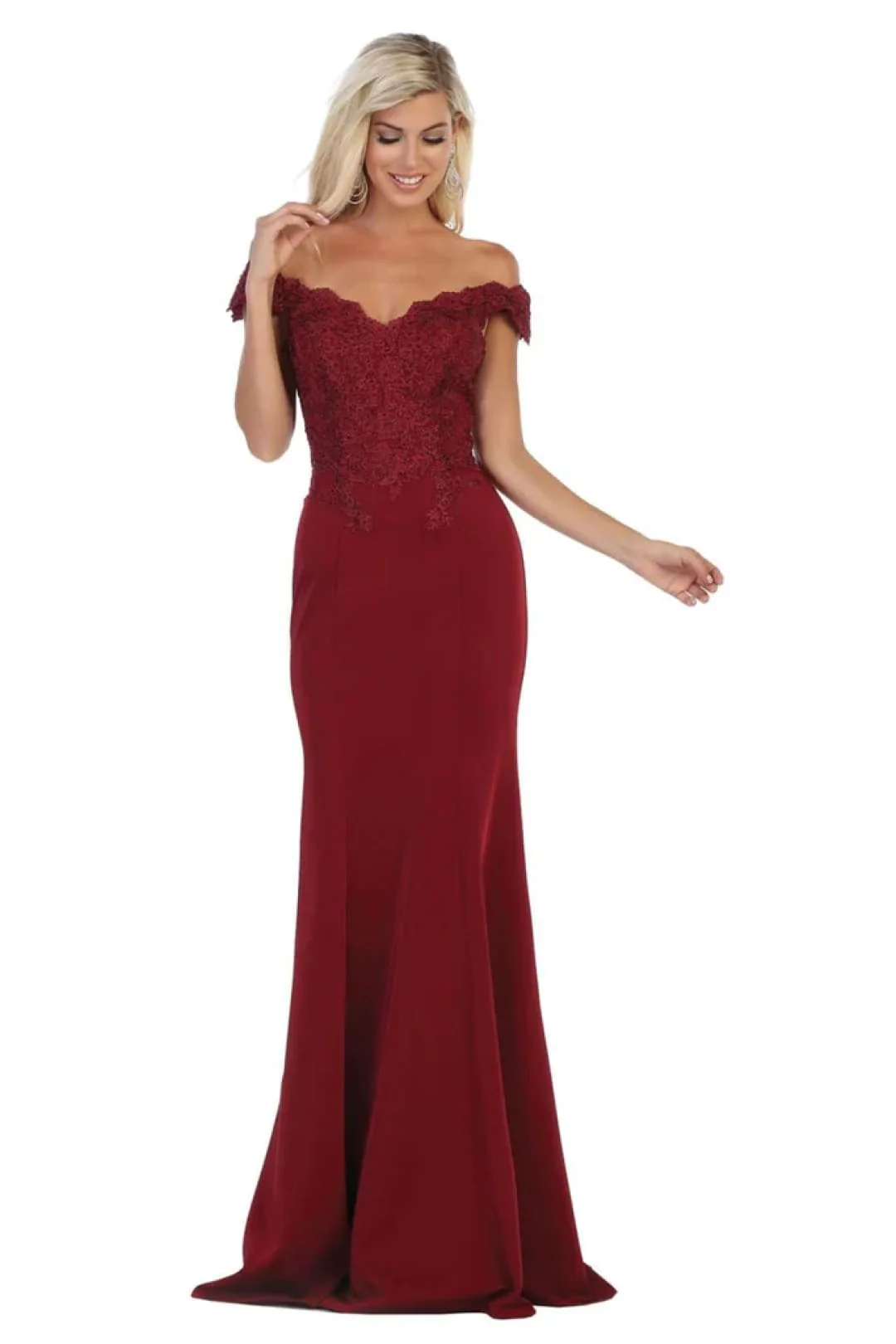 Fitted Evening Gown Mermaid Long Formal Prom Dress by May Queen MQ1675 - Image 6