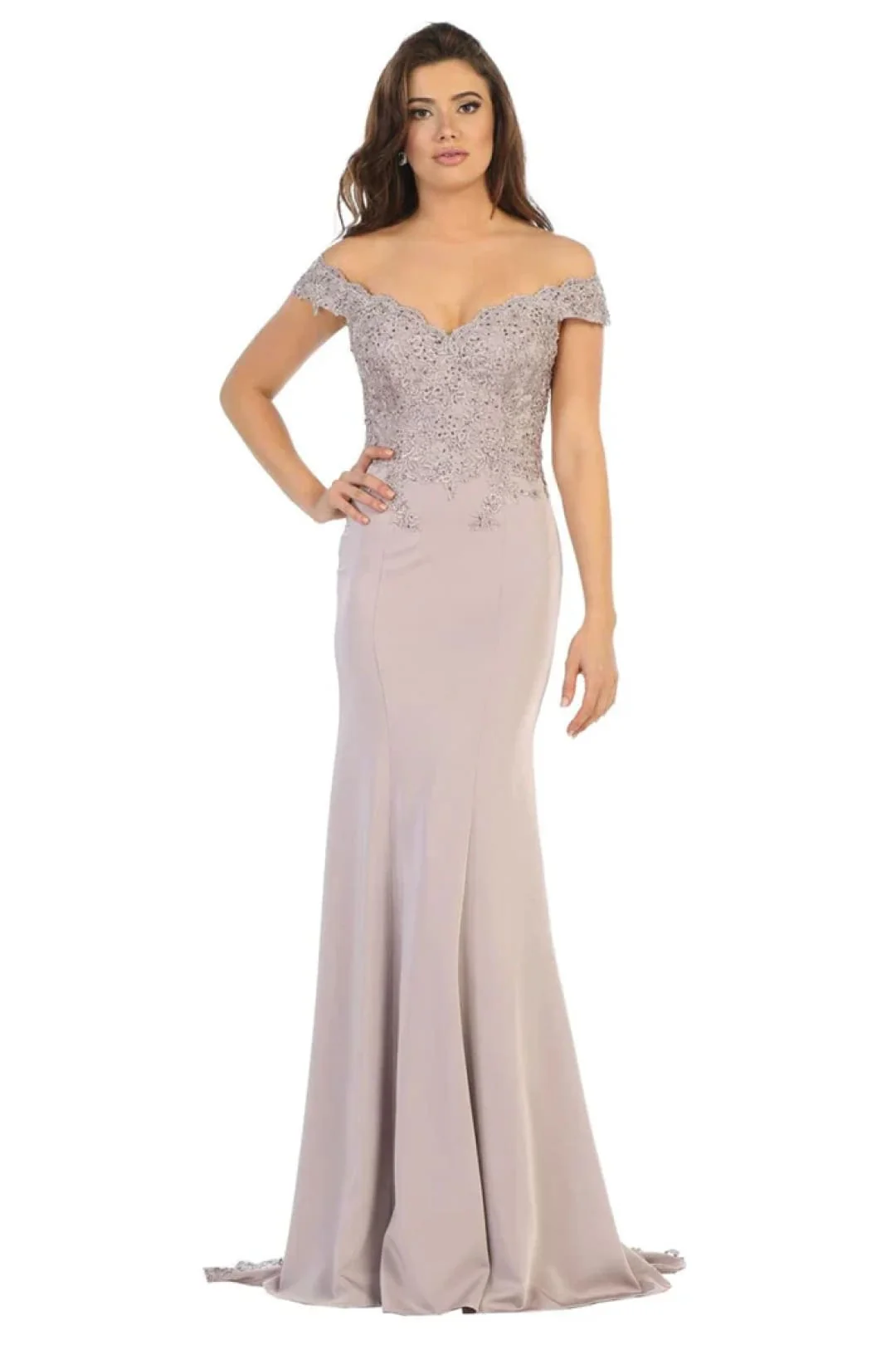 Fitted Evening Gown Mermaid Long Formal Prom Dress by May Queen MQ1675 - Image 7