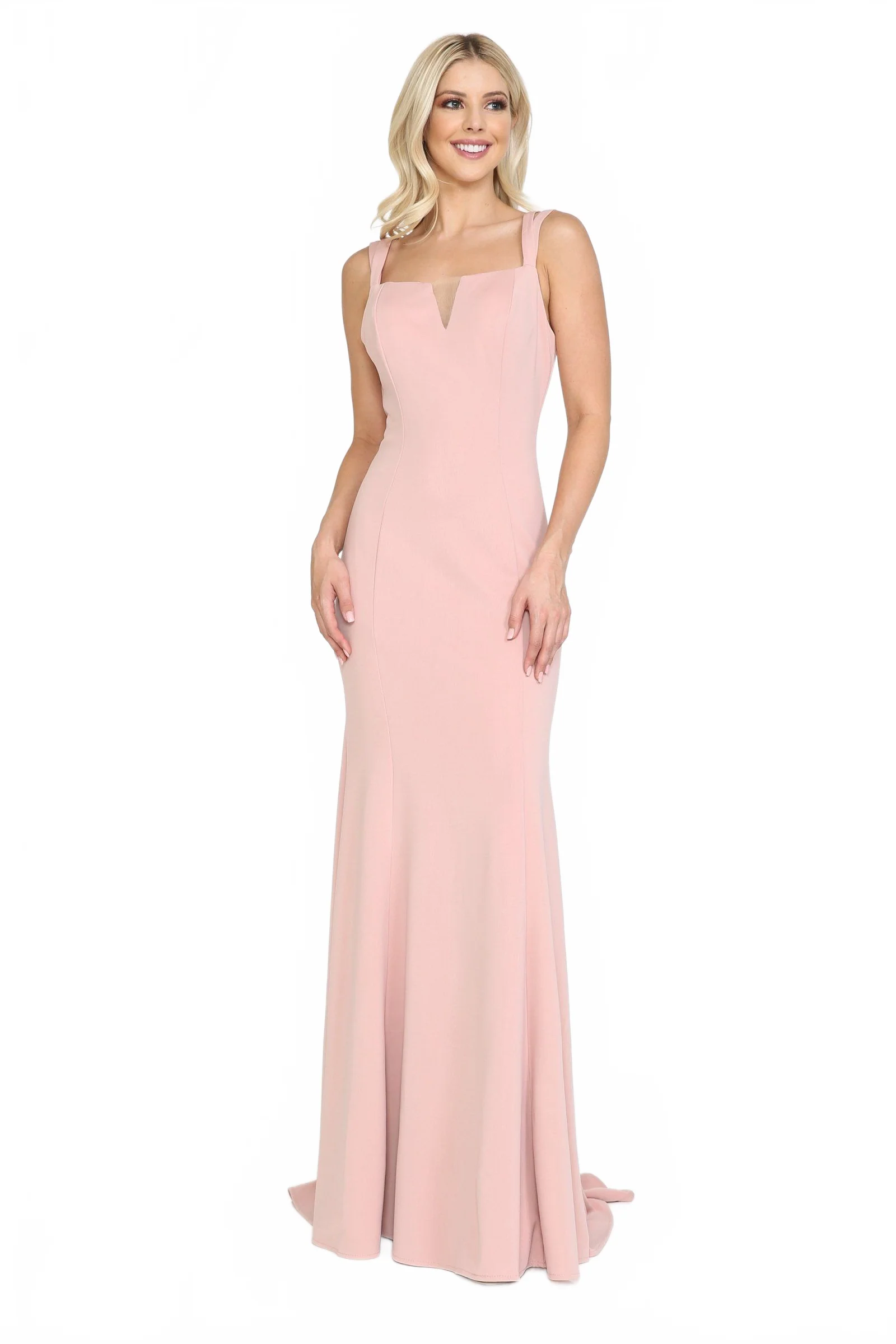 Poly USA 8392 Fitted Long Jersey V-Neck Dress - Image 10