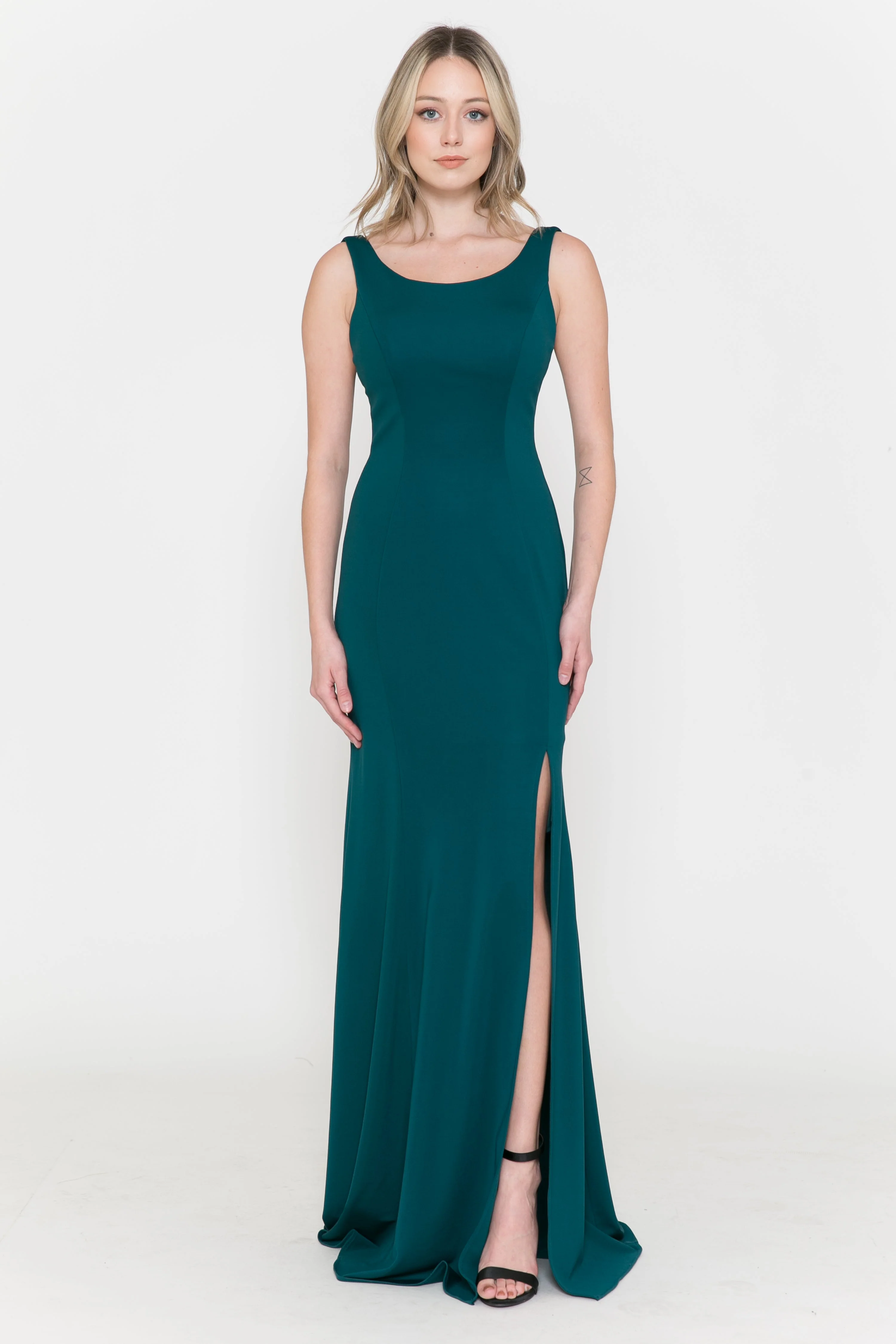 Red Bridesmaid Dresses-Inexpensive Poly USA 8168 Sleeveless - Image 5