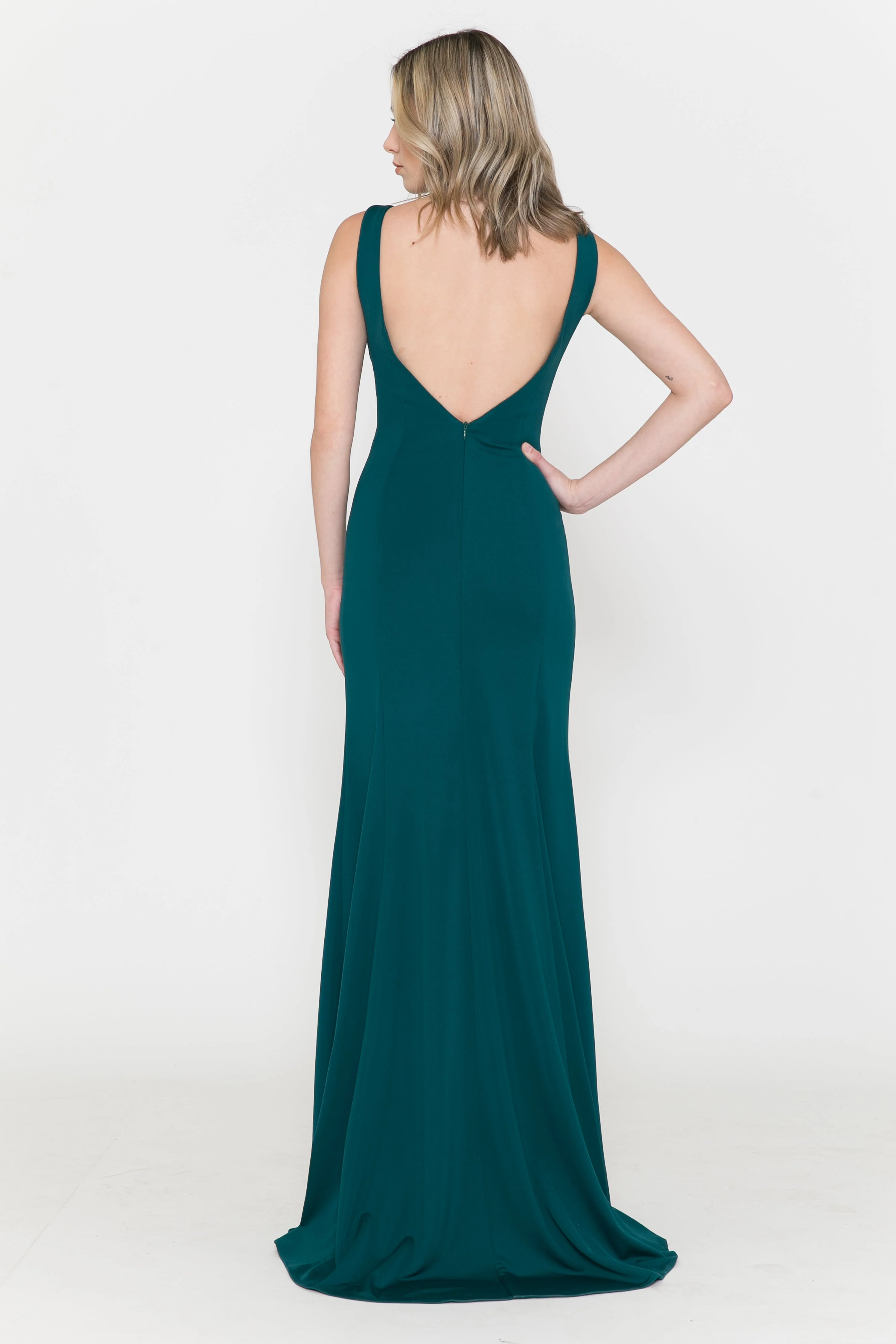 Red Bridesmaid Dresses-Inexpensive Poly USA 8168 Sleeveless - Image 6