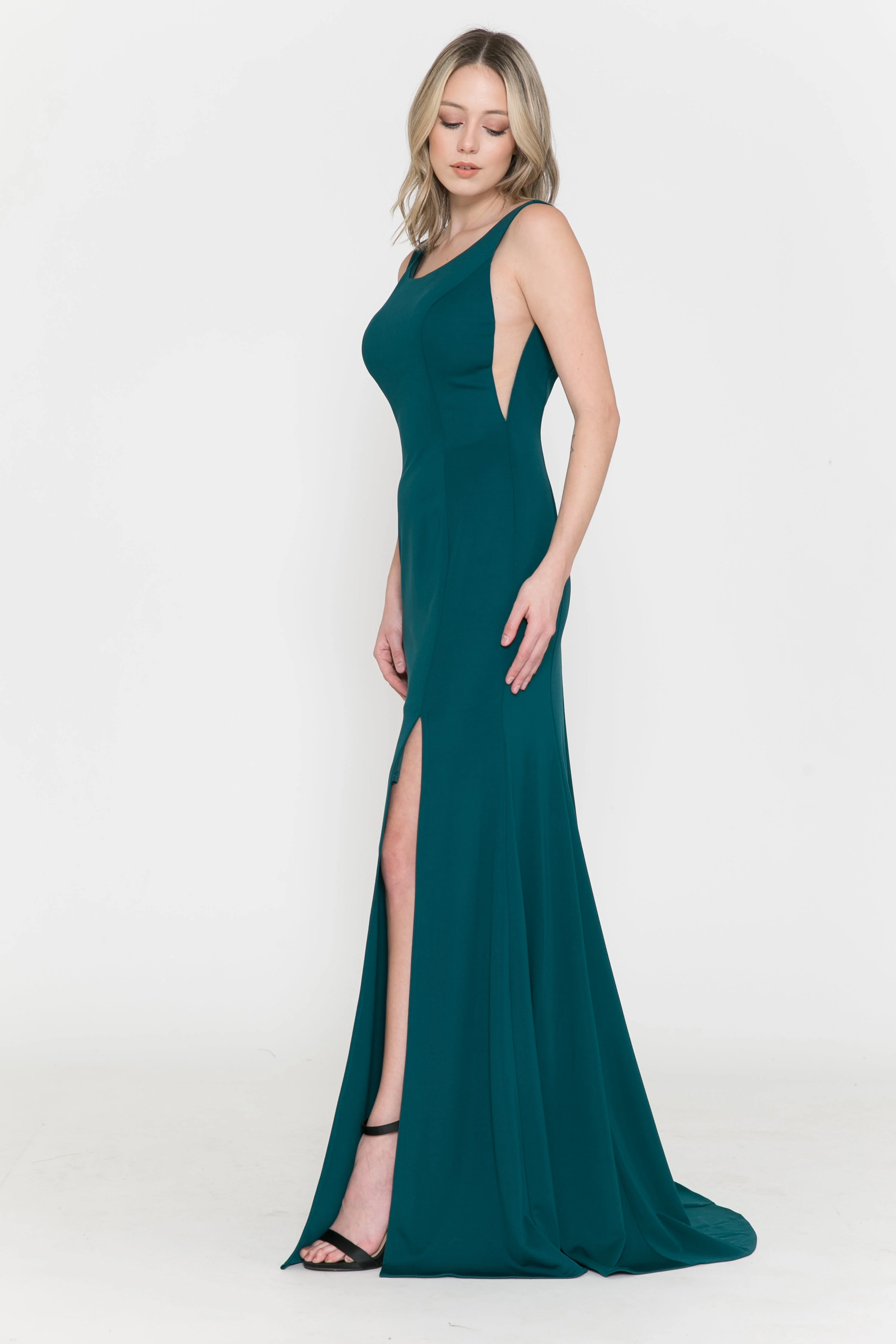Red Bridesmaid Dresses-Inexpensive Poly USA 8168 Sleeveless - Image 7