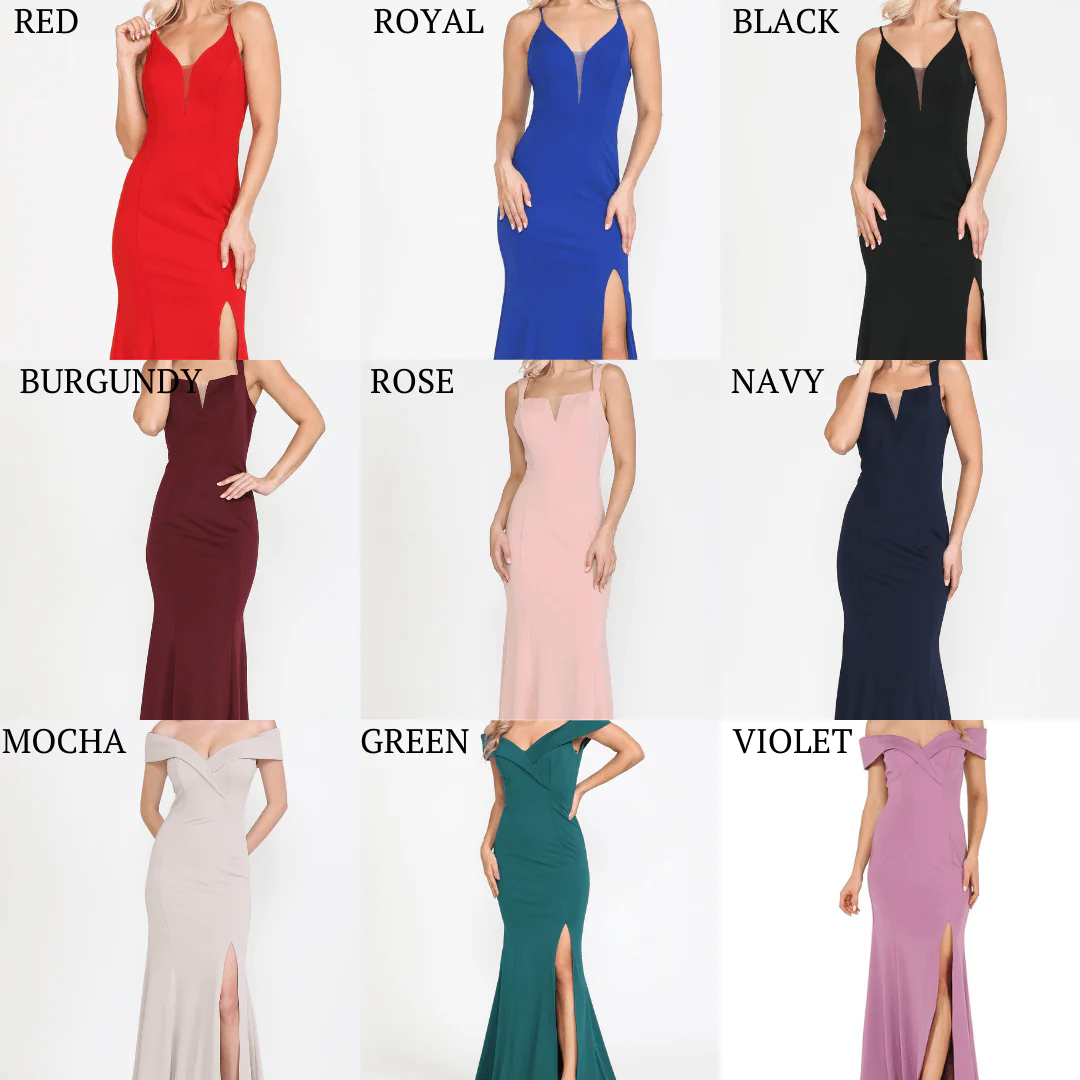 Poly USA 8160 Fitted Off Shoulder Jersey Gown - Image 11