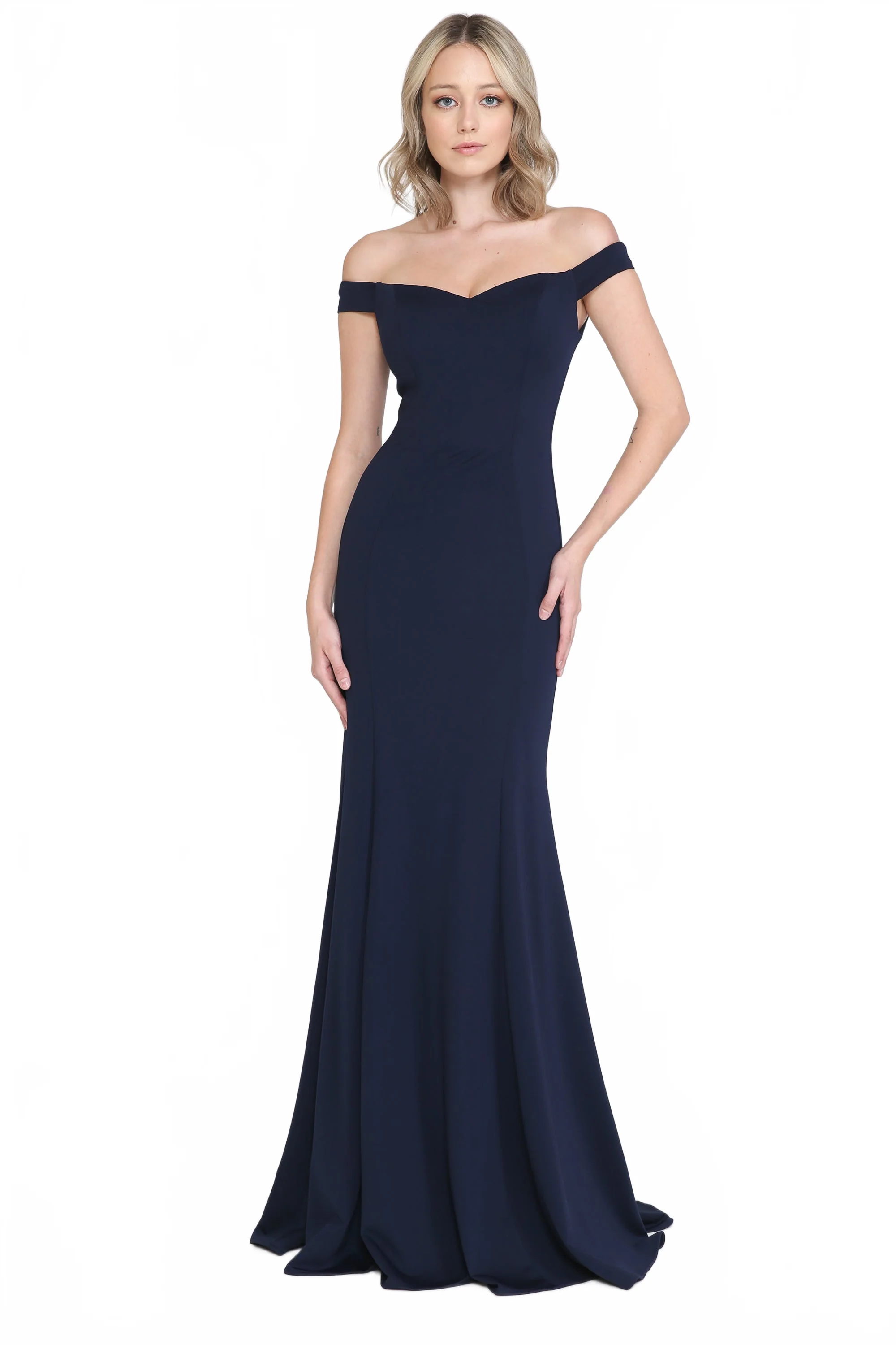 Poly USA 8160 Fitted Off Shoulder Jersey Gown - Image 12