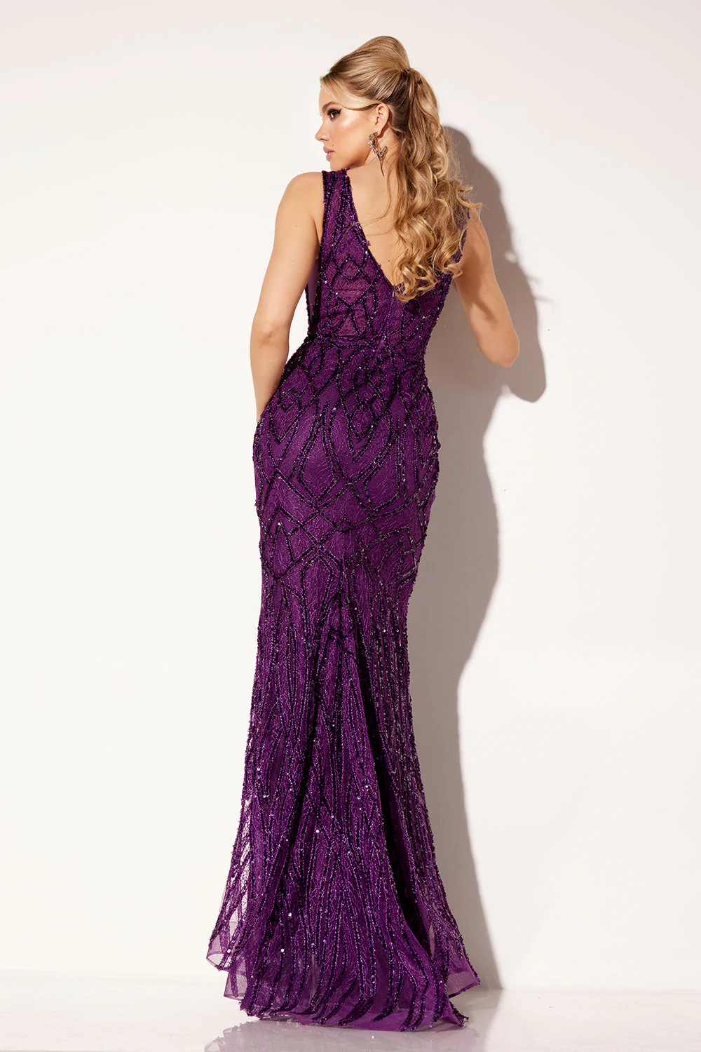 Fitted Sleeveless Cape Gown by Lucci Lu C8109 - Image 5