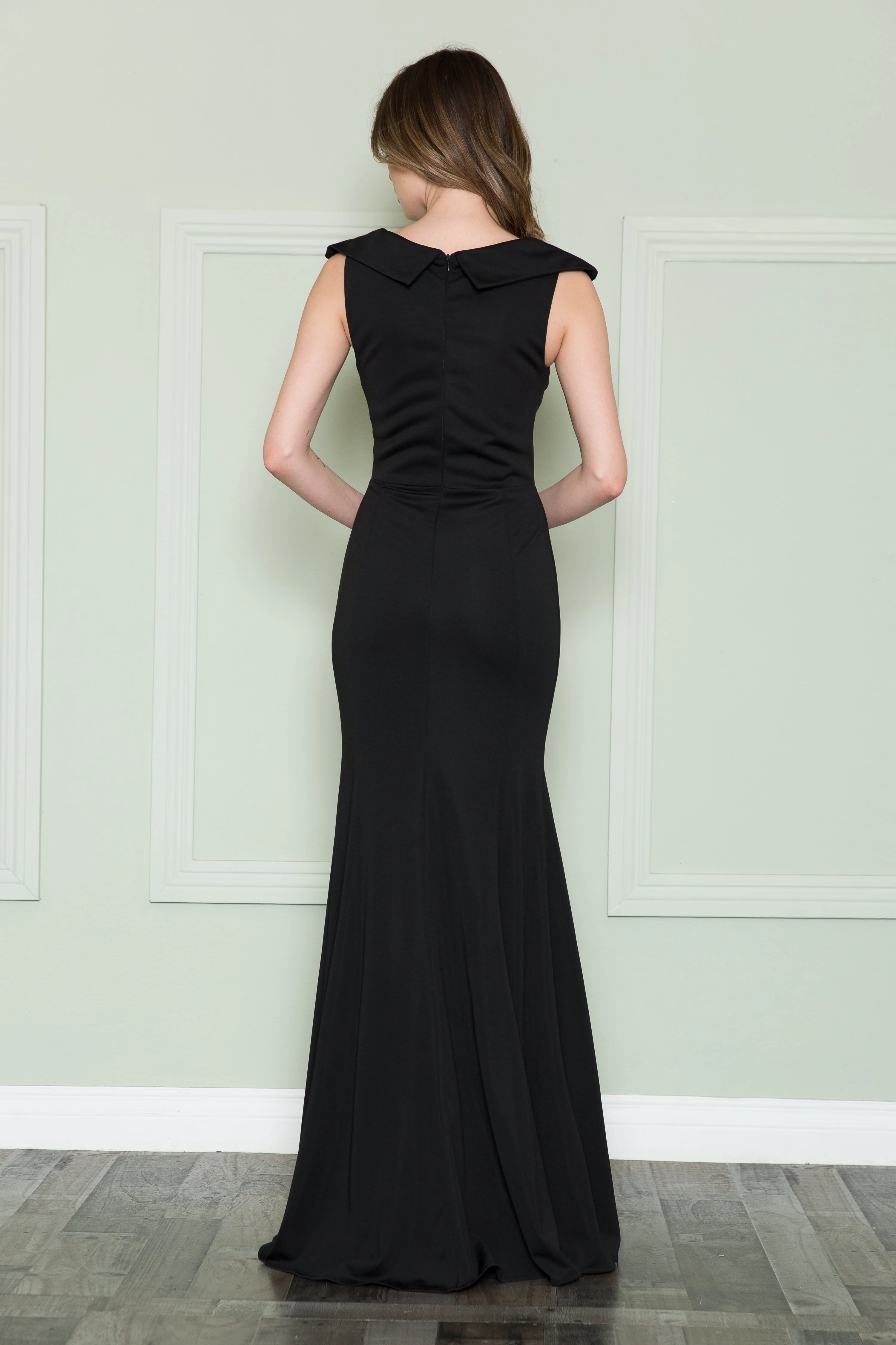 Poly USA 8726 Fitted V-Neck Jersey Gown - Image 2