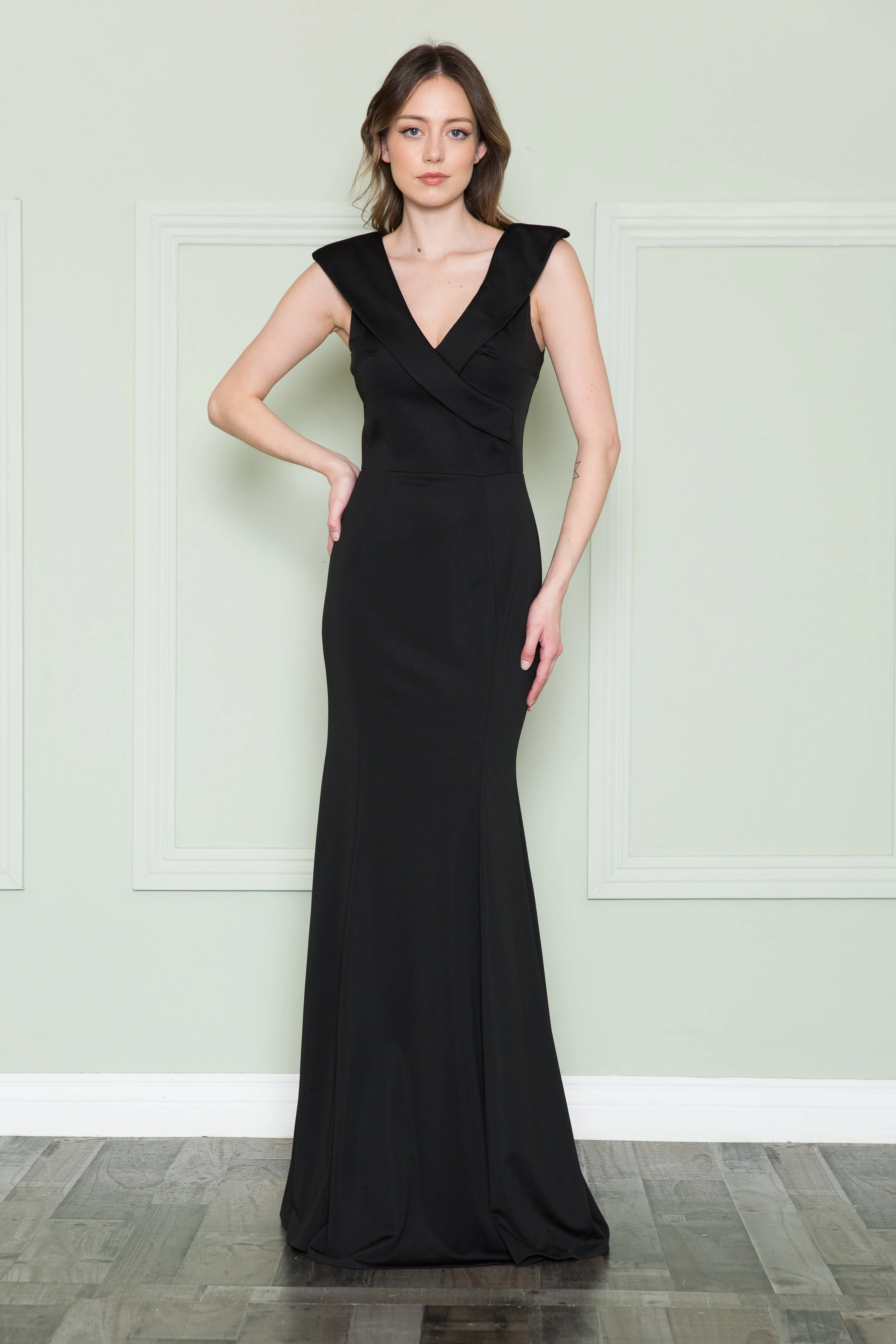 Poly USA 8726 Fitted V-Neck Jersey Gown - Image 3