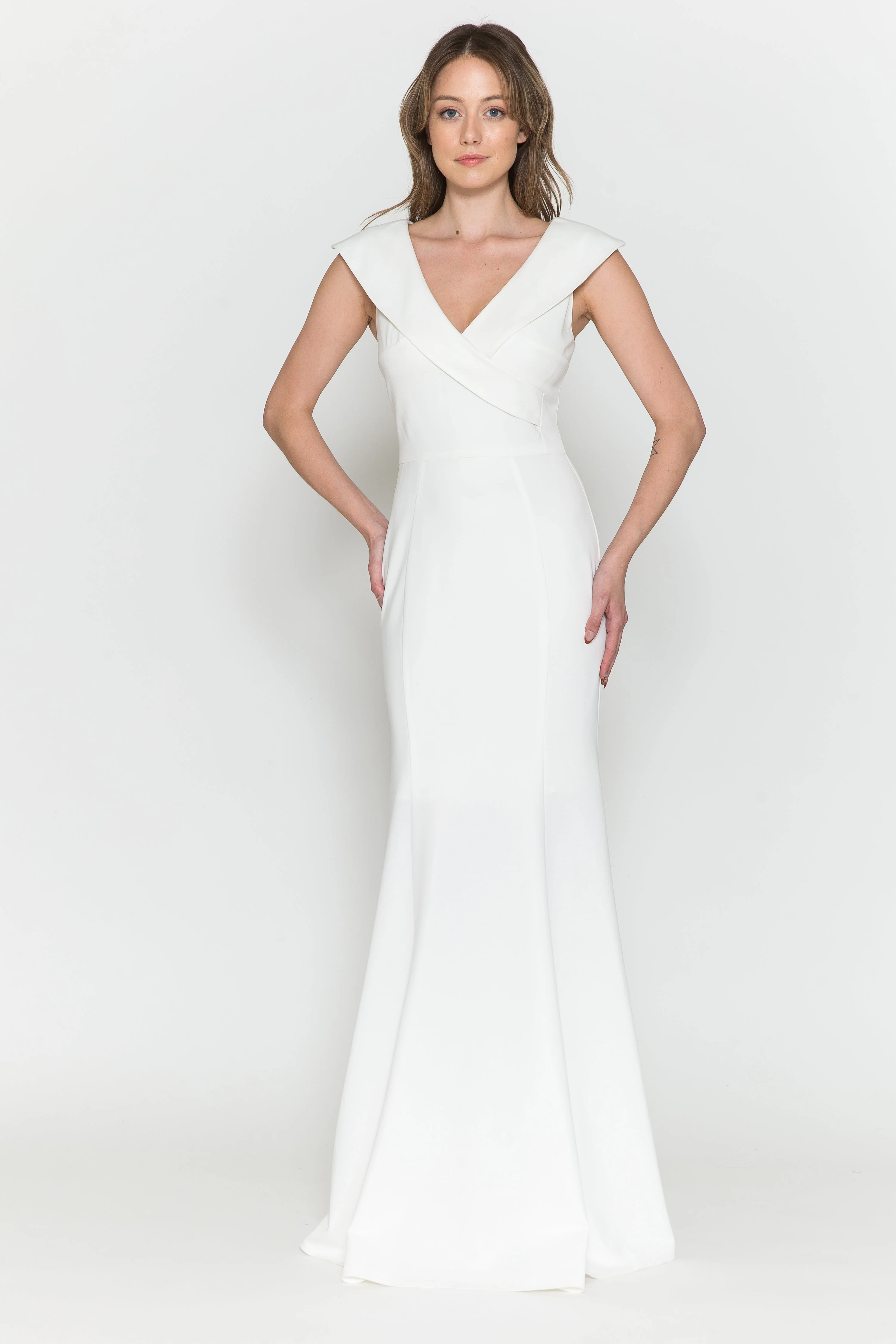 Poly USA 8726 Fitted V-Neck Jersey Gown - Image 4