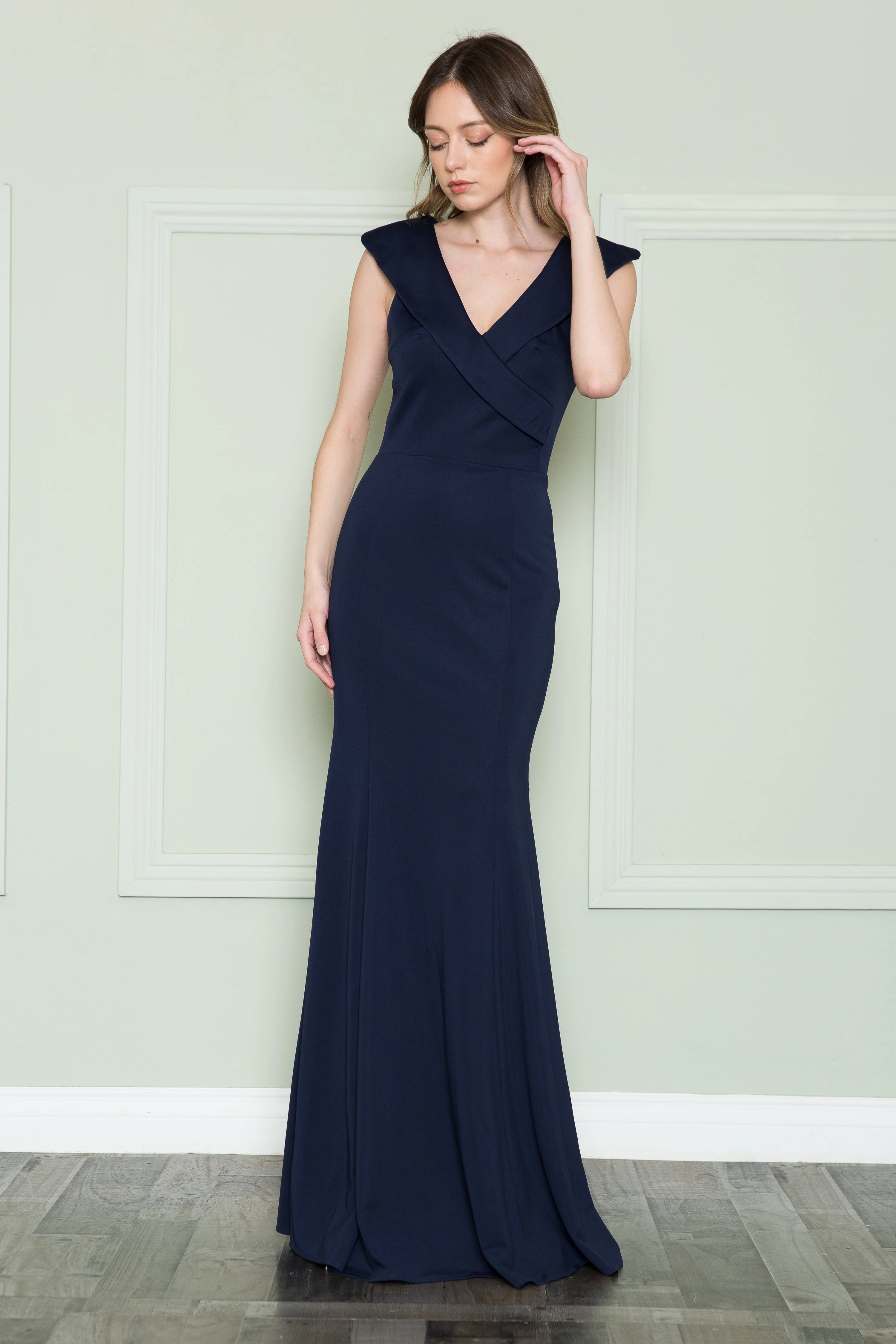 Poly USA 8726 Fitted V-Neck Jersey Gown - Image 6