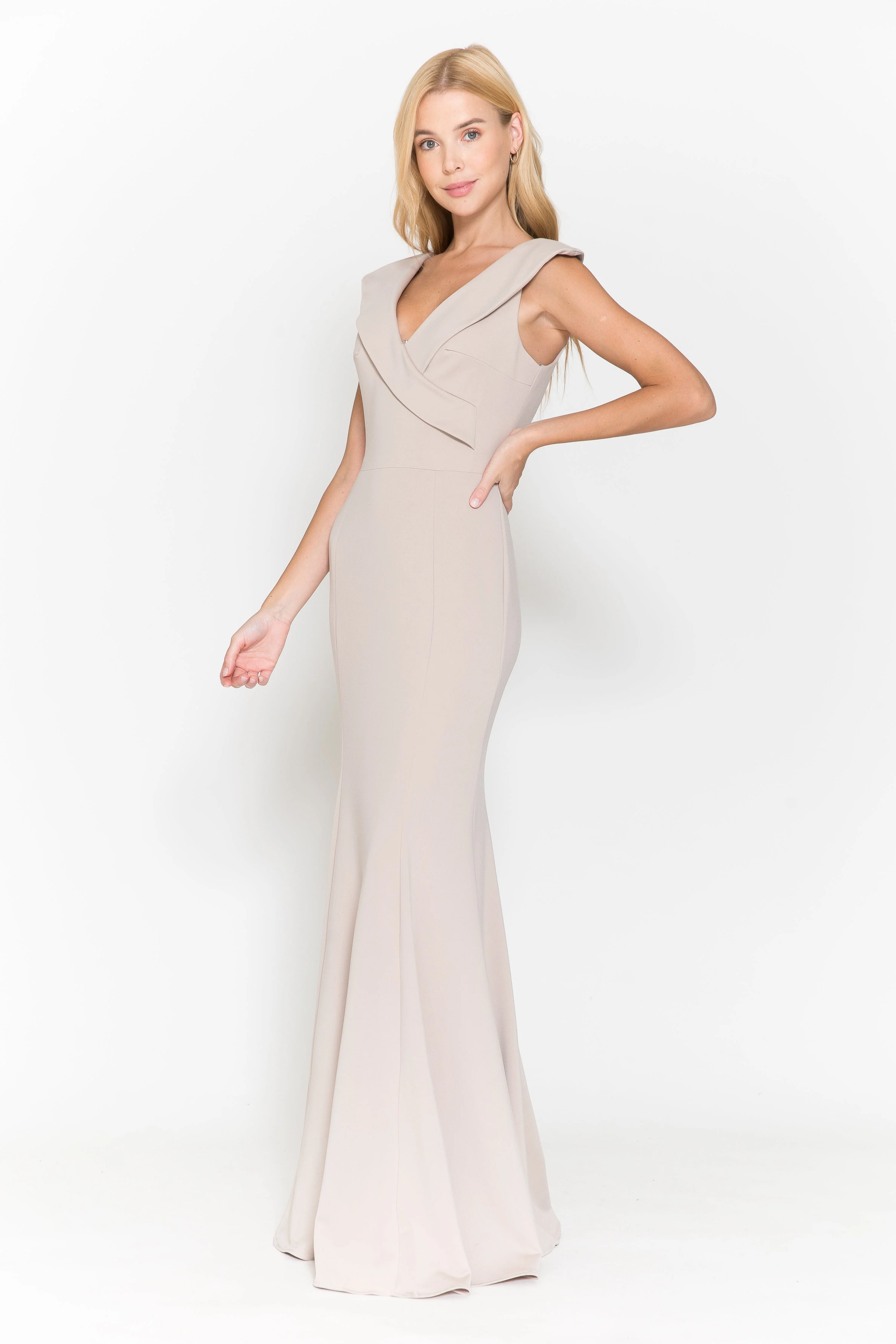 Poly USA 8726 Fitted V-Neck Jersey Gown - Image 7