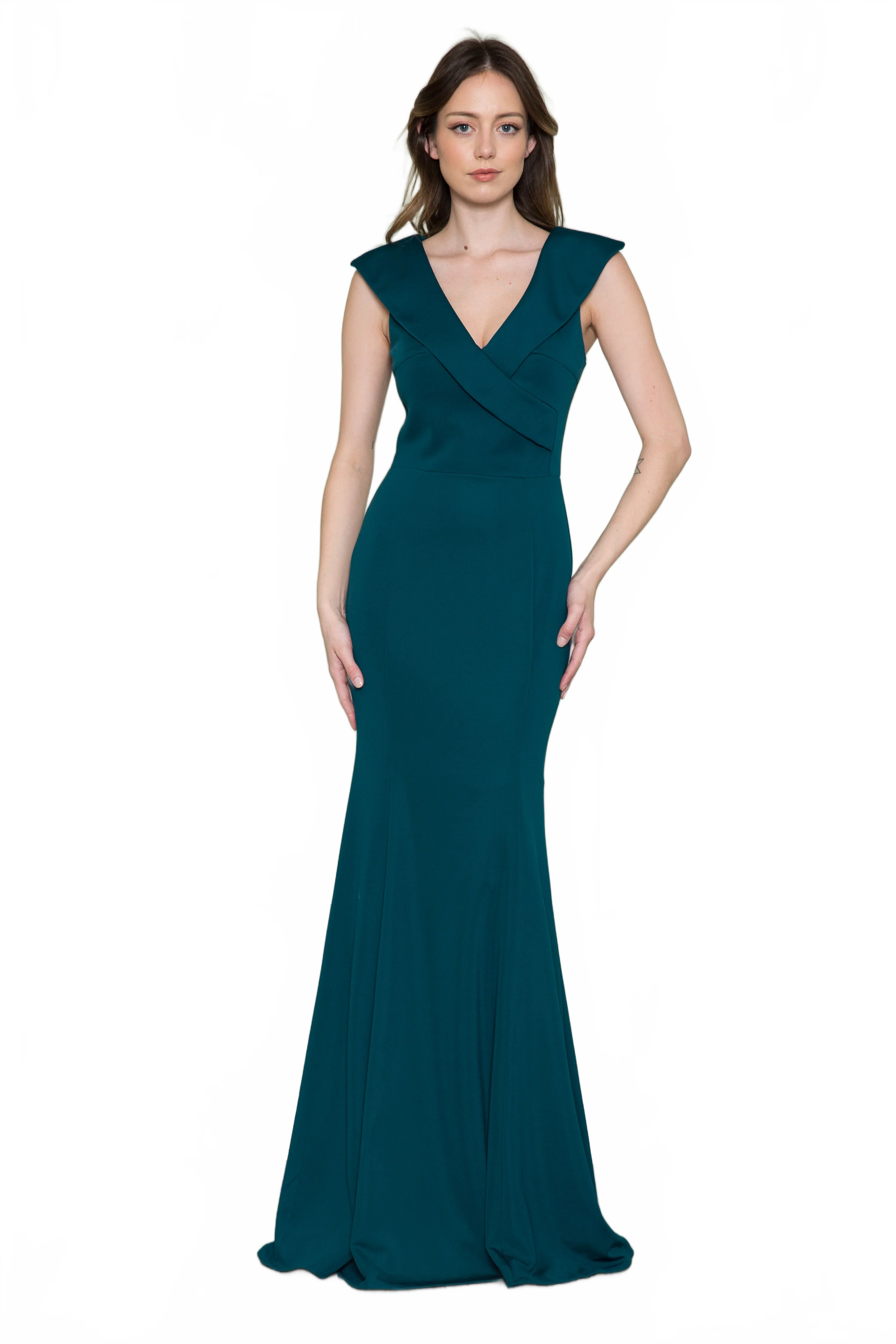 Poly USA 8726 Fitted V-Neck Jersey Gown - Image 8