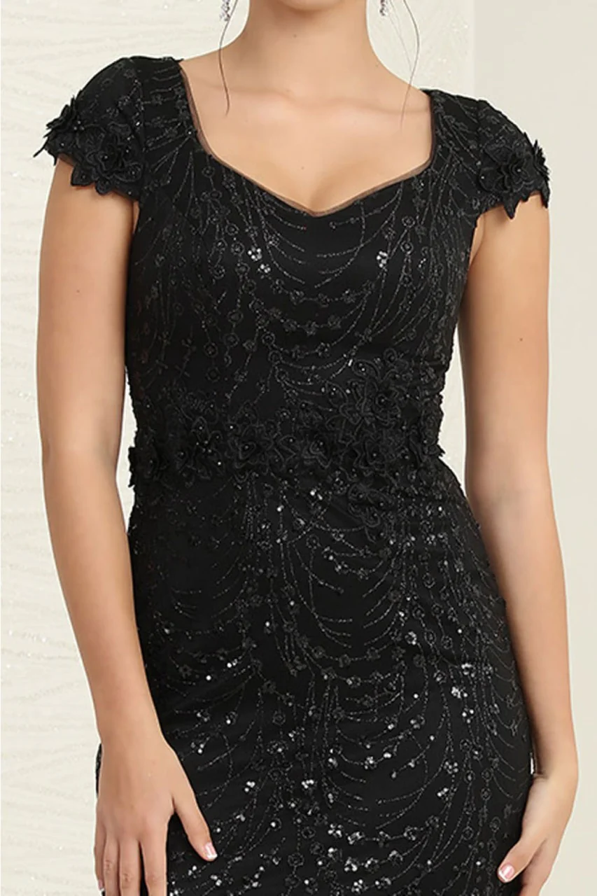 Floral Appliqued Long Mesh Formal Gown-New Collection - Image 23
