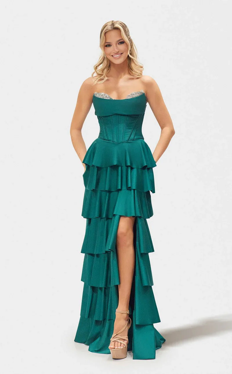 Jessica Angel JA2724 Strapless Sweetheart Fitted Lace-Up Back Jersey Dress