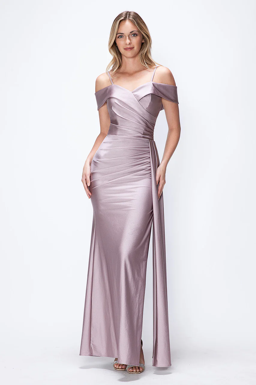Formal Dress Off The Shoulder Pleated Ruched Prom Gown By Lenovia 5320-New Collection - Image 10