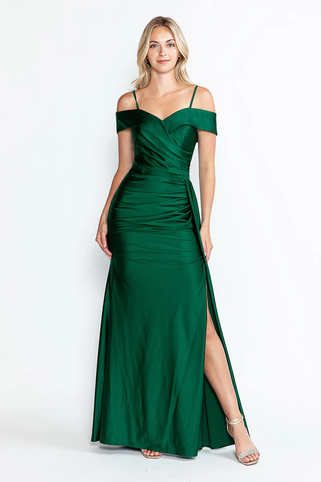 Formal Dress Off The Shoulder Pleated Ruched Prom Gown By Lenovia 5320-New Collection - Image 15