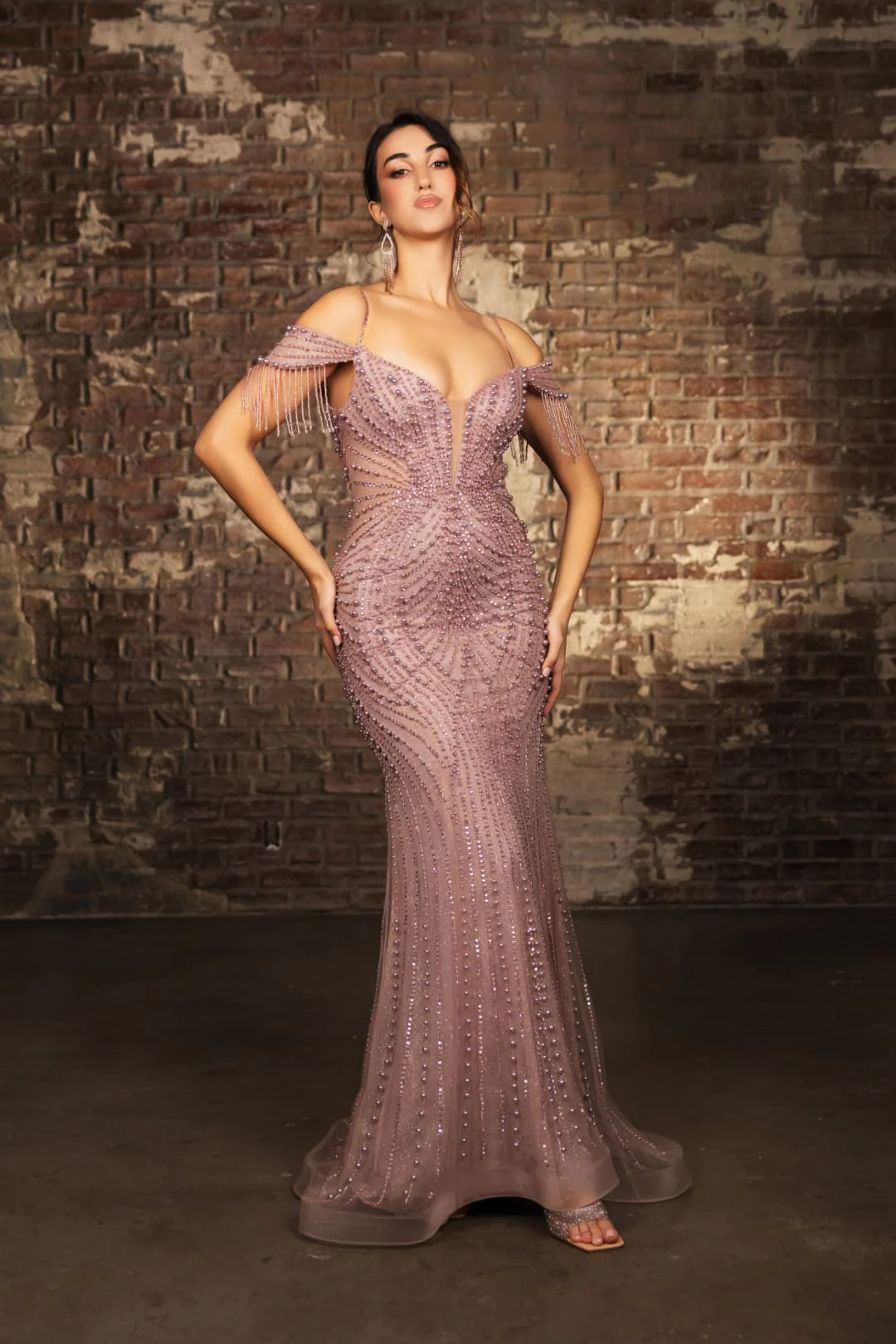 Formal Dress Plunging V-Neck Sheath Evening Gown By Royal Queen RQ8197 - Image 7