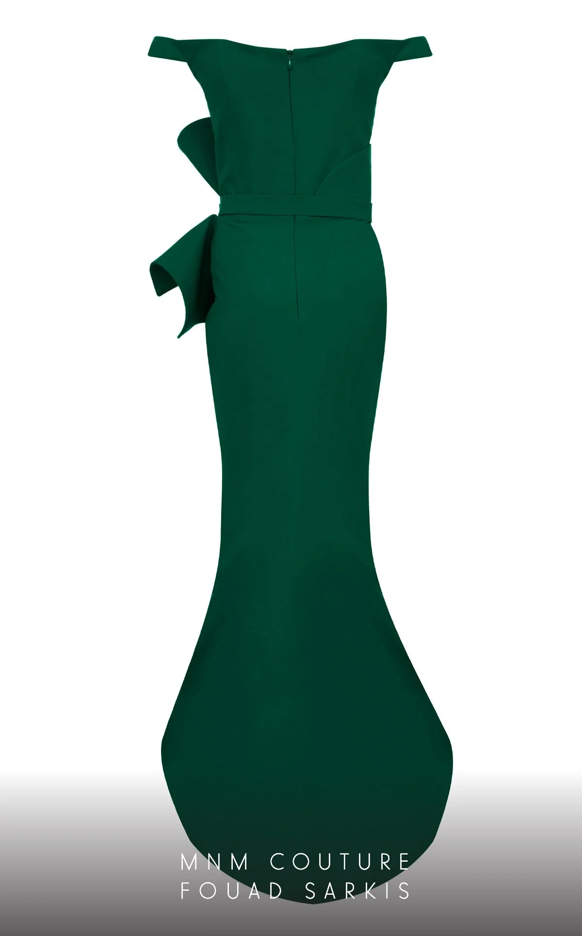 Fouad Sarkis 2650 Couture Evening Dress with Embellished Belt - Image 8
