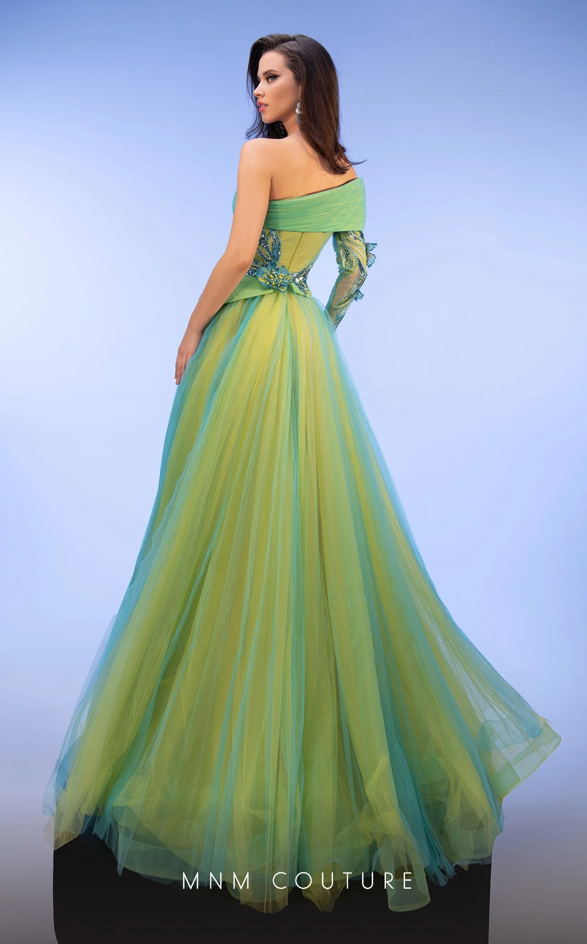 Fouad Sarkis F02807 One-Shoulder Embellished Ball Gown - Image 2