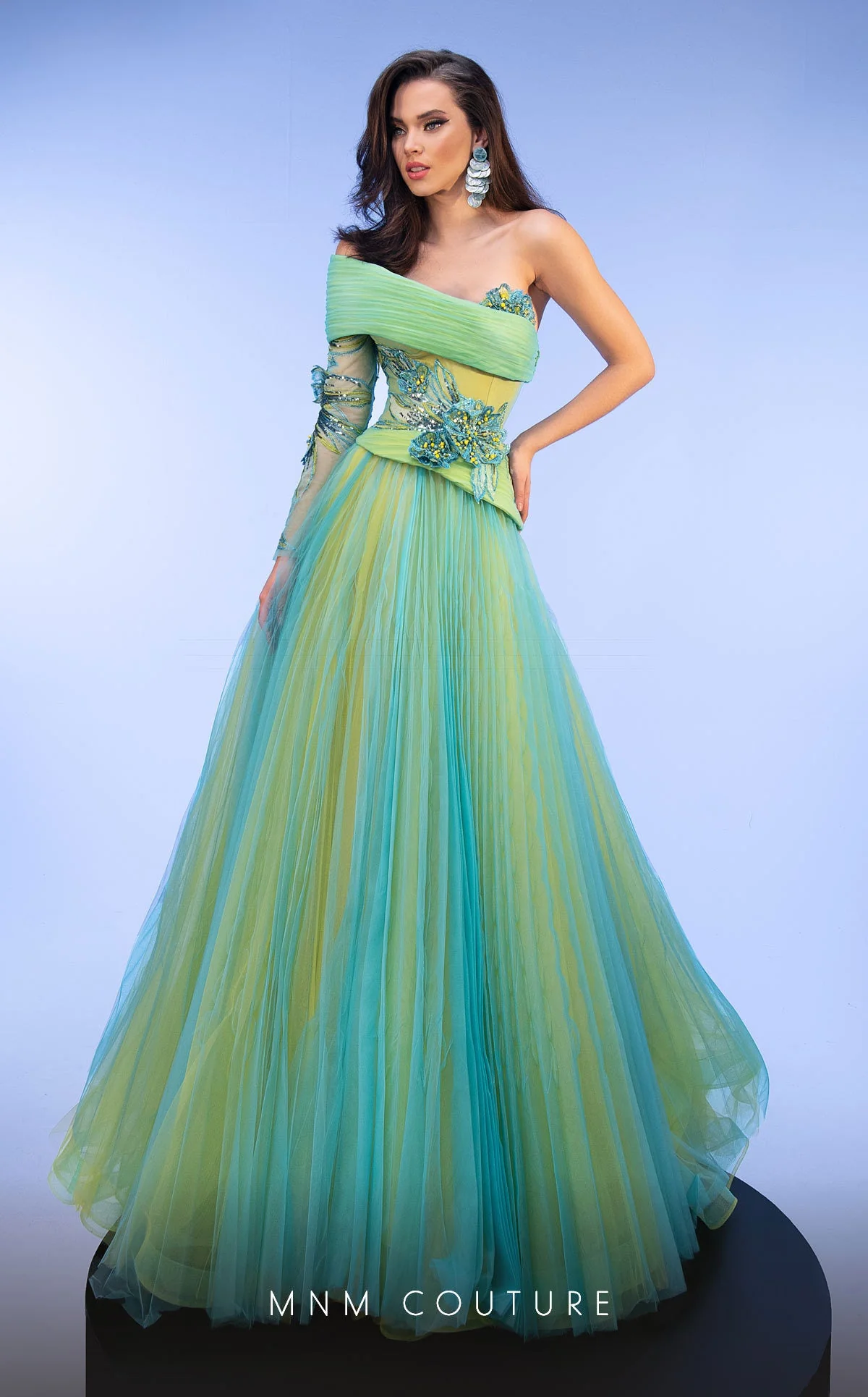 Fouad Sarkis F02807 One-Shoulder Embellished Ball Gown - Image 3