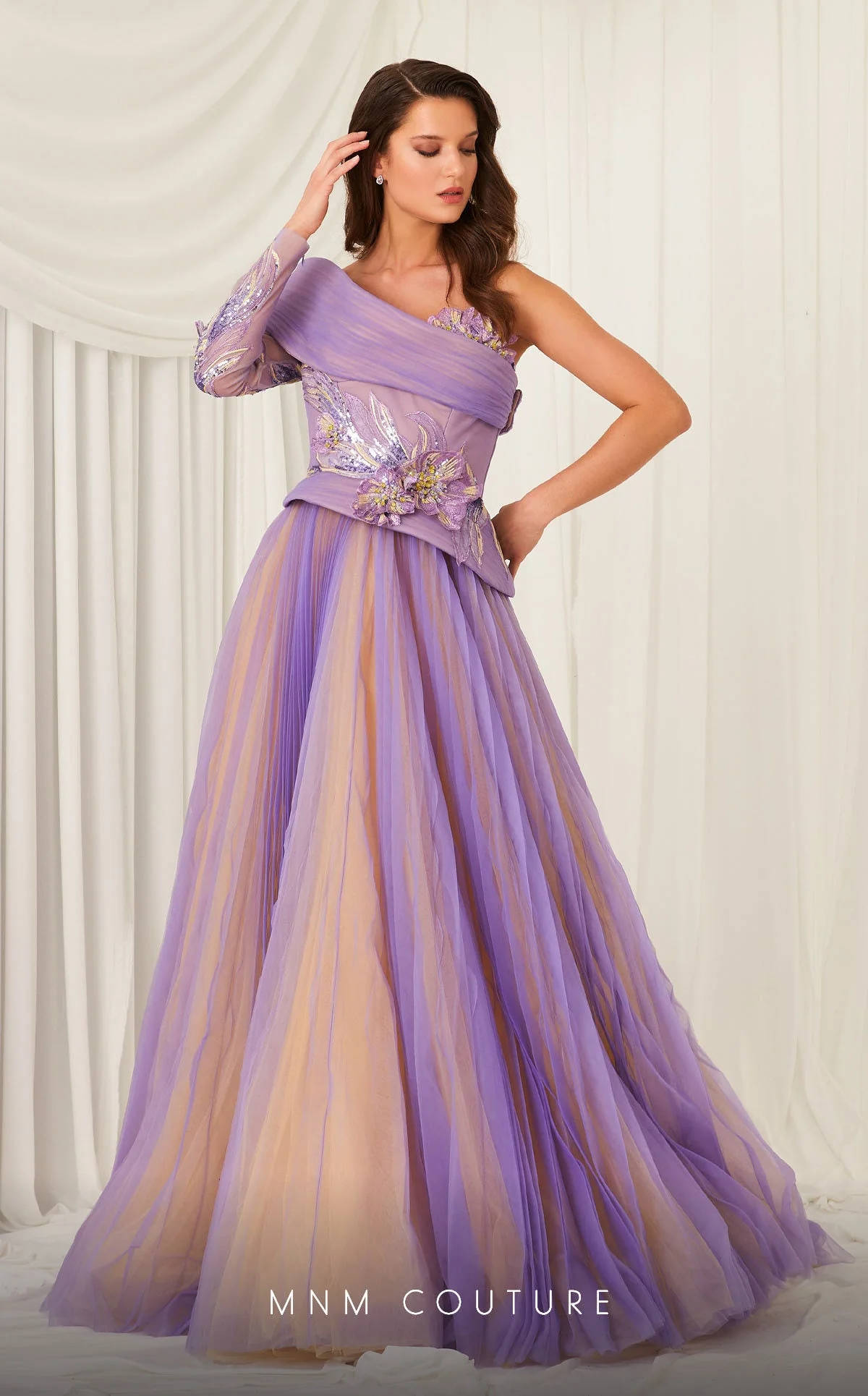 Fouad Sarkis F02807 One-Shoulder Embellished Ball Gown - Image 4