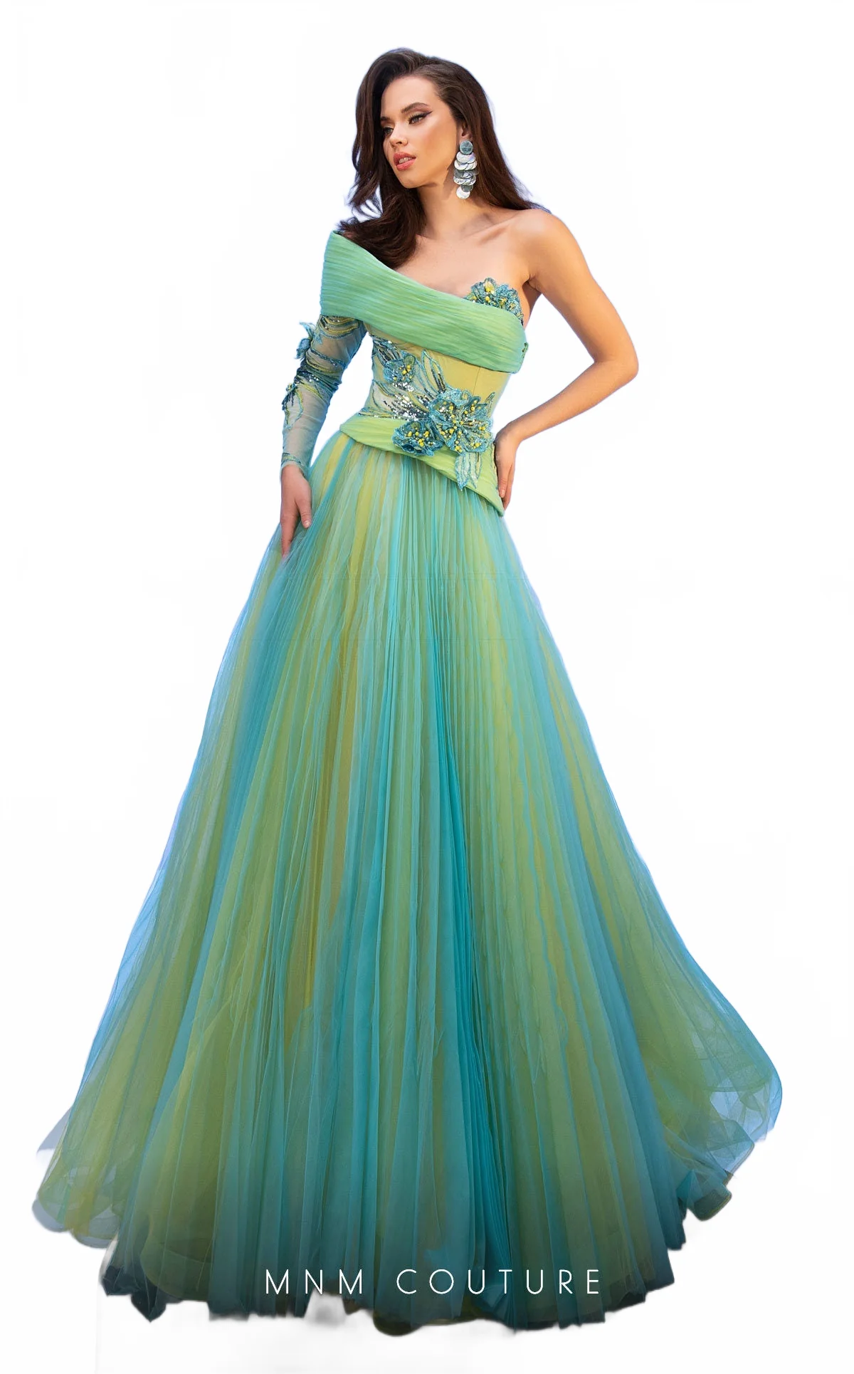 Fouad Sarkis F02807 One-Shoulder Embellished Ball Gown - Image 7