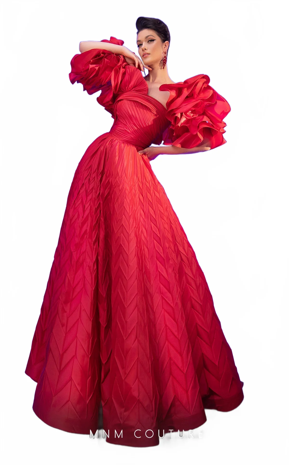 Fouad Sarkis F02815 Puff-Sleeve Ball Gown - Image 5