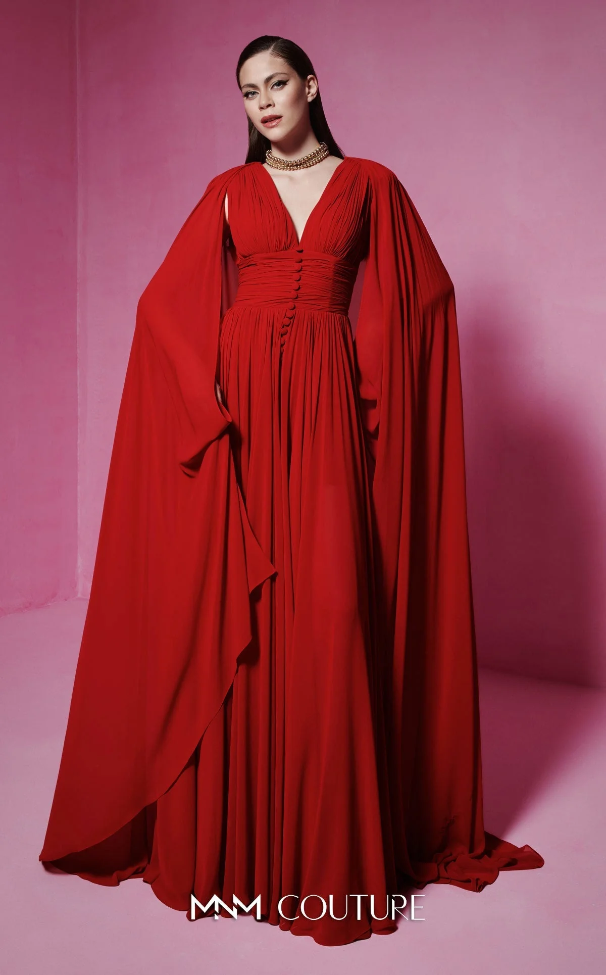 Fouad Sarkis F02845 Sleeveless V-Neck Gown - Image 3