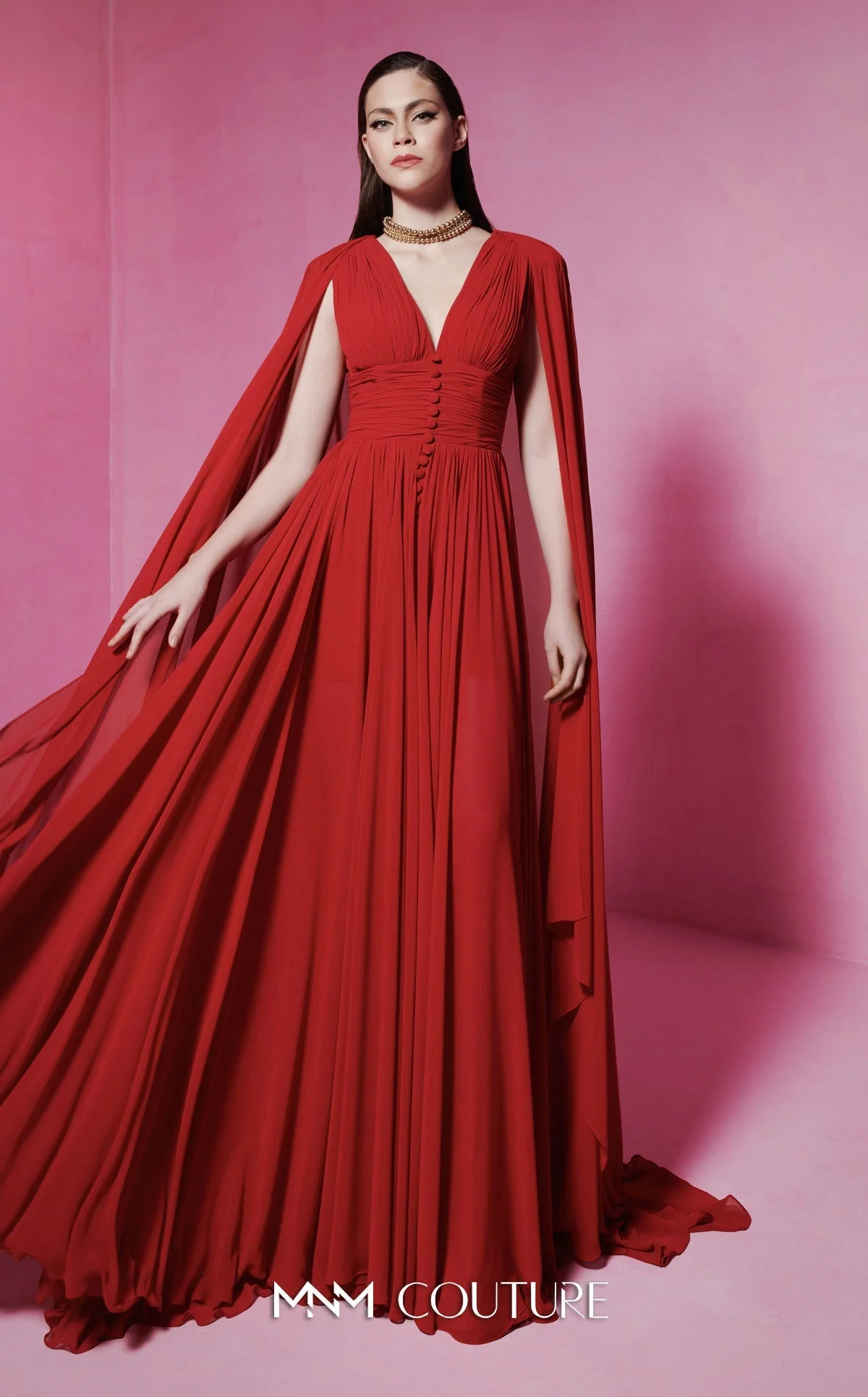 Fouad Sarkis F02845 Sleeveless V-Neck Gown - Image 4