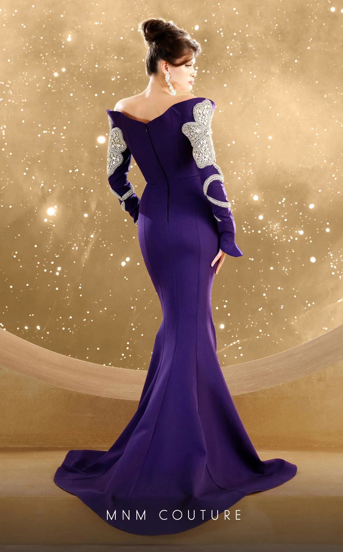 Fouad Sarkis F02858 Embellished Off-Shoulder Mermaid Gown - Image 2