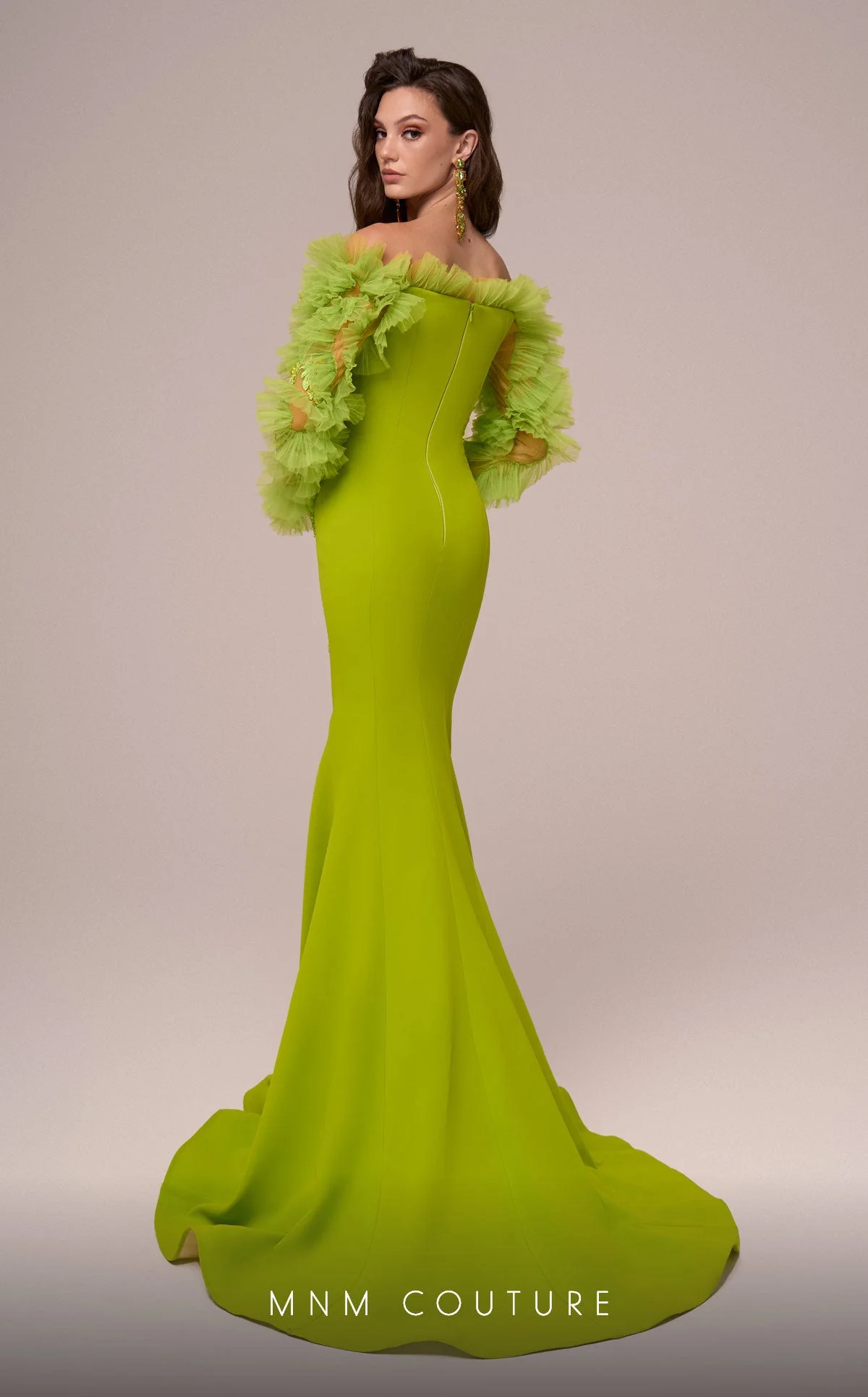 Fouad Sarkis F02891 Lime Evening Gown - Image 2