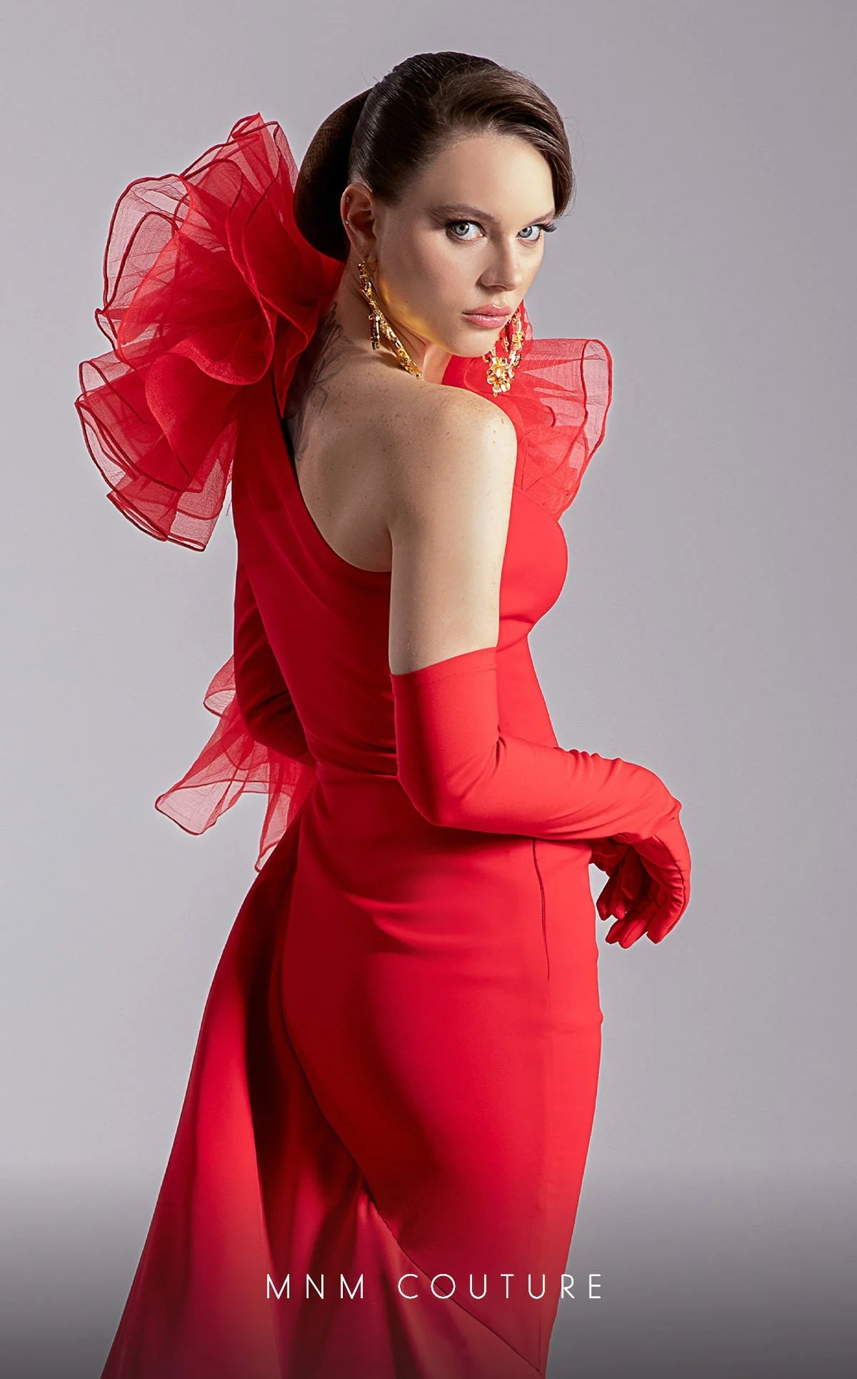 Fouad Sarkis F02906 One-Shoulder Evening Gown - Image 4