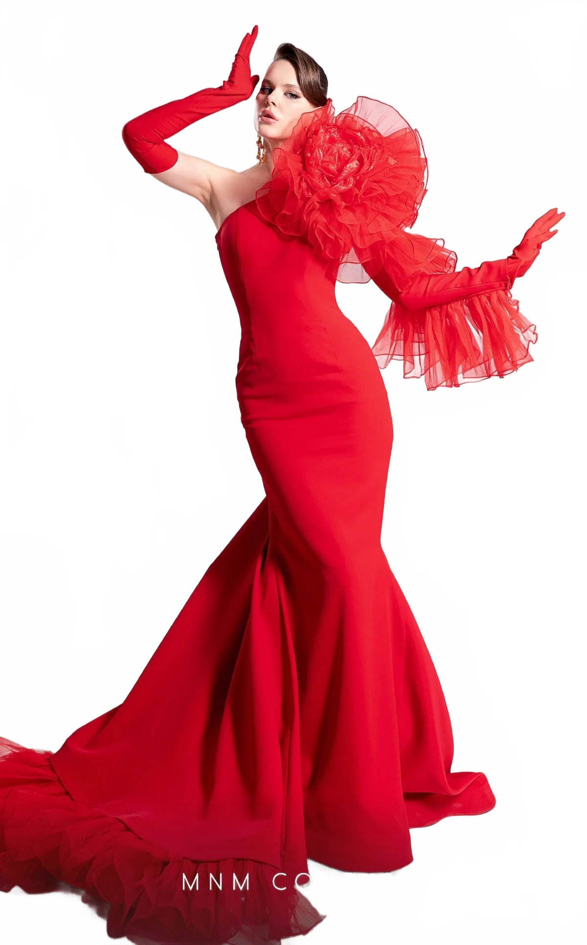 Fouad Sarkis F02906 One-Shoulder Evening Gown - Image 6
